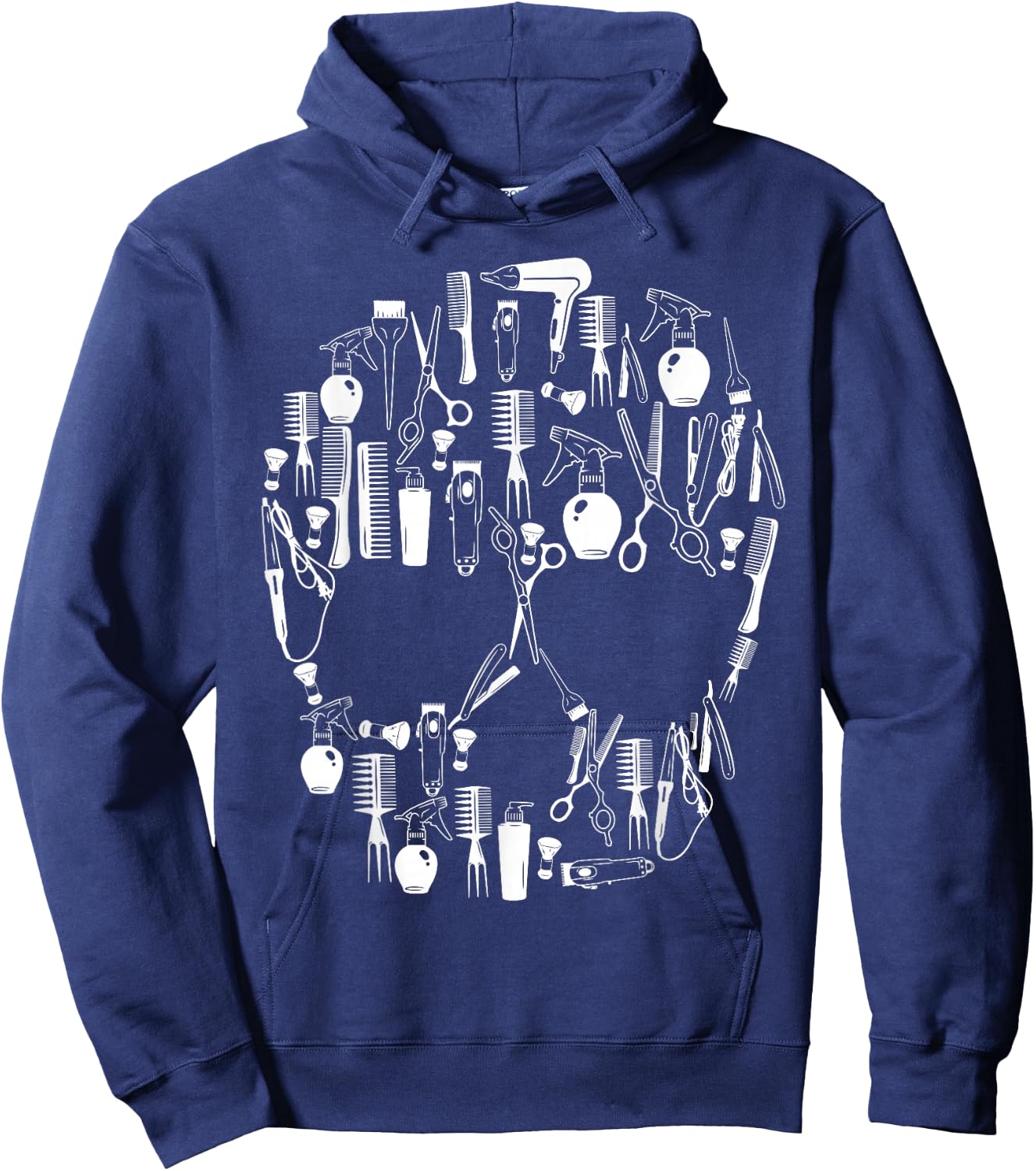 Barber Skull Gift Hairdresser Hair Stylist Hairdresser Salon Hoodie - Hoodie | Navy