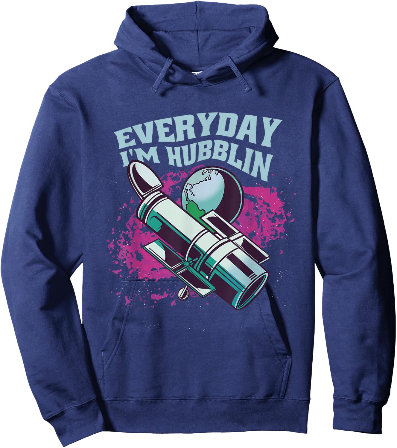 Funny Hubble Telescope Astronaut -Astral Cosmic Design Space Hoodie - Hoodie | Navy