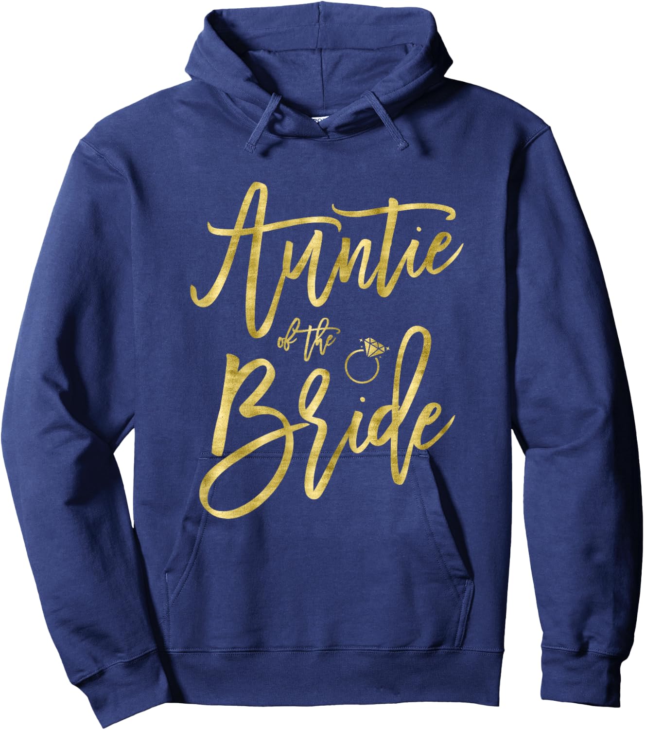 Auntie Of The Bride Shirt With Ring Graphics Dark Yellow Hoodie - Hoodie | Navy