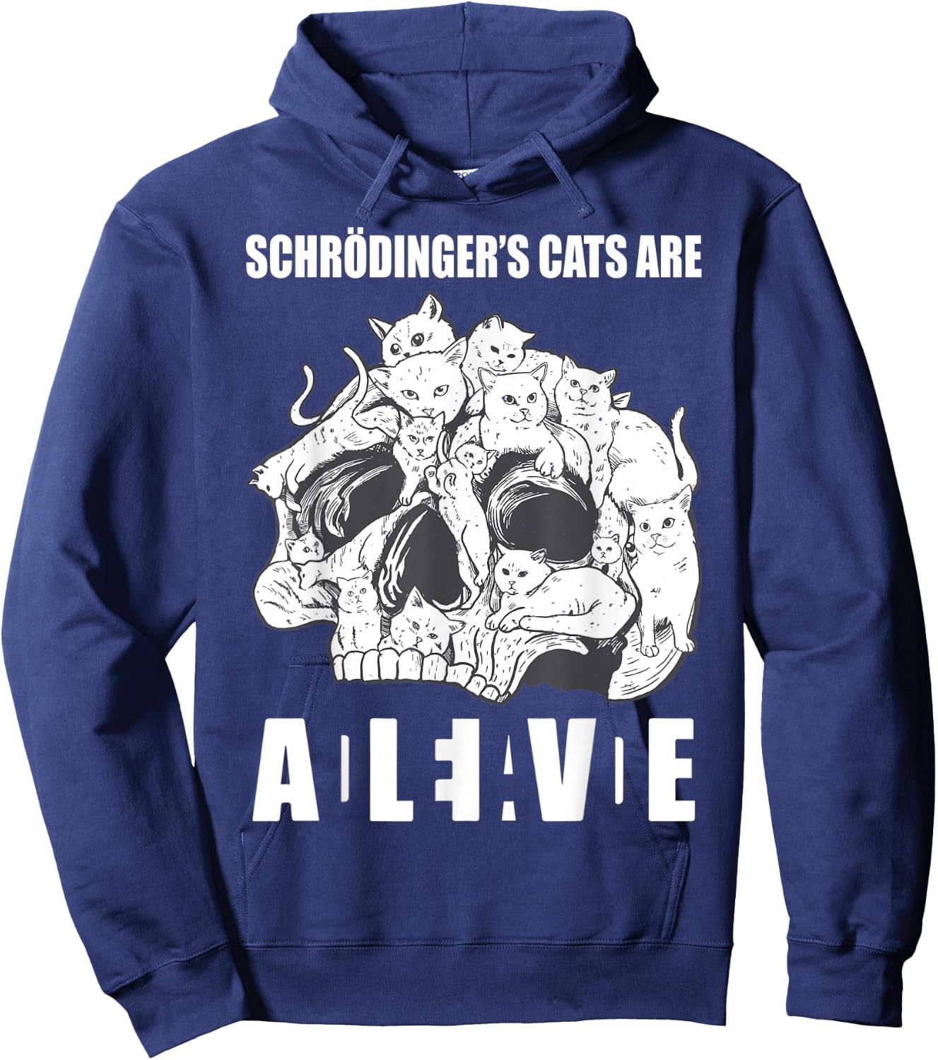 Schrödingers Cats Dead & Alive Science Hoodie - Hoodie | Navy