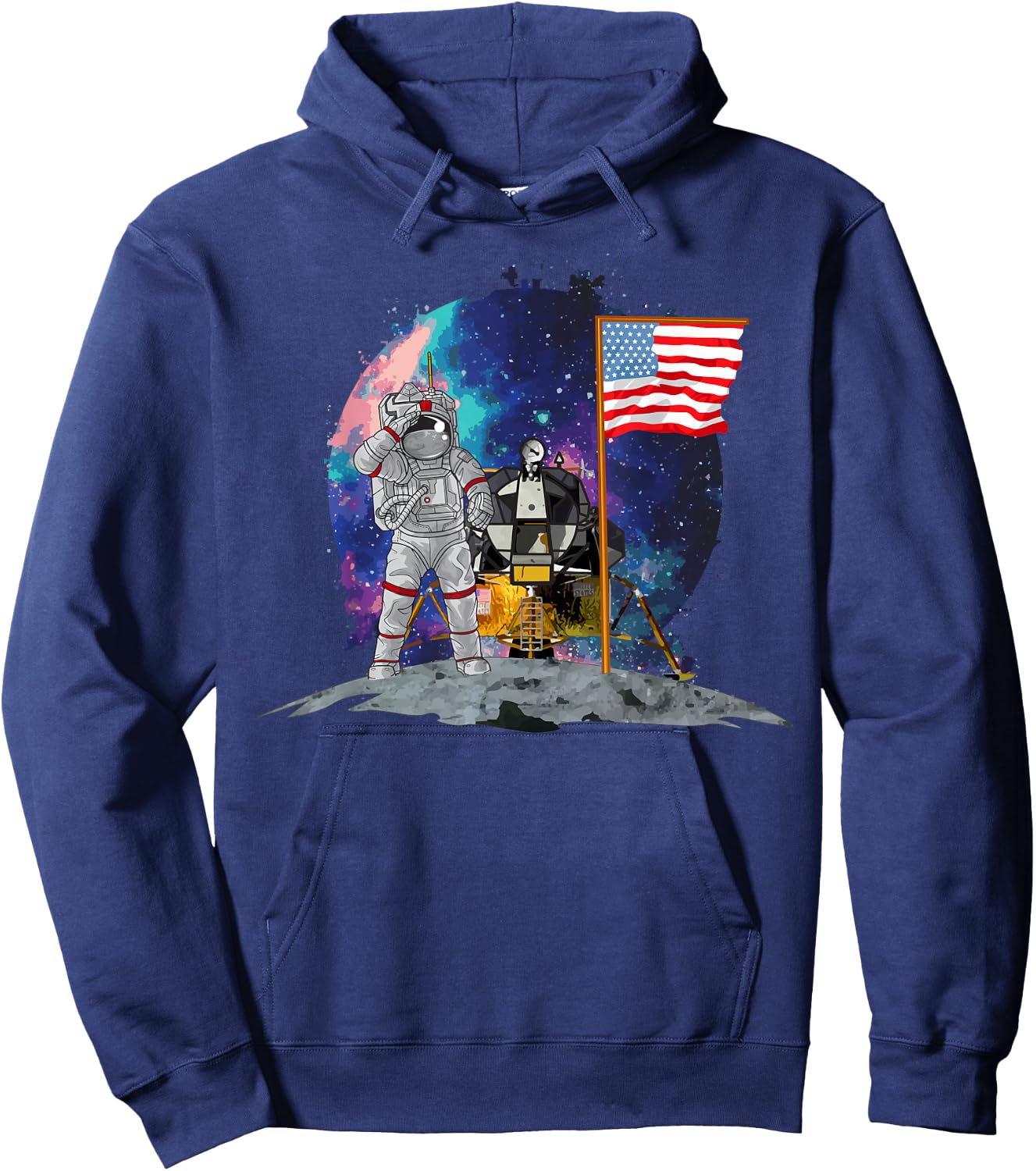 Moon Landing 50th Anniversary - US Astronaut on the Moon Hoodie - Hoodie | Navy
