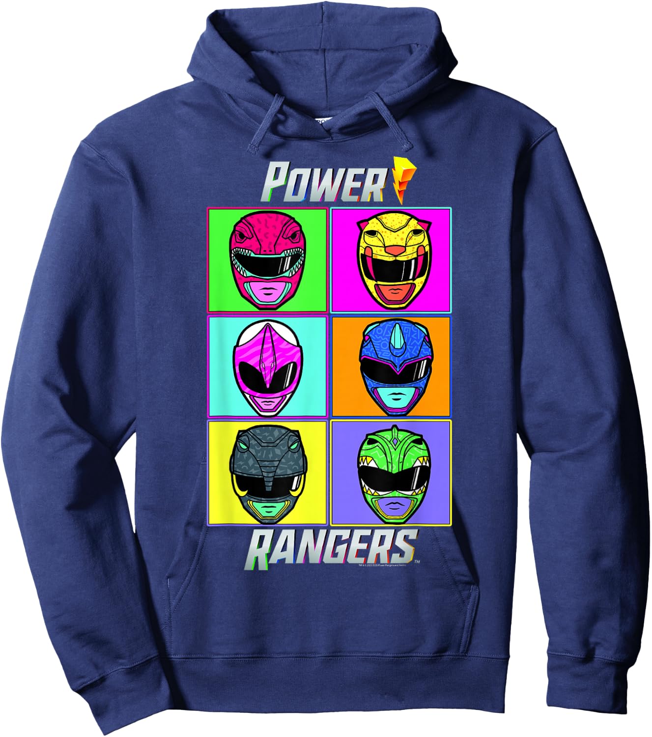 Power Rangers Pop Art Warhol Portrait Box Up Hoodie - Hoodie | Navy