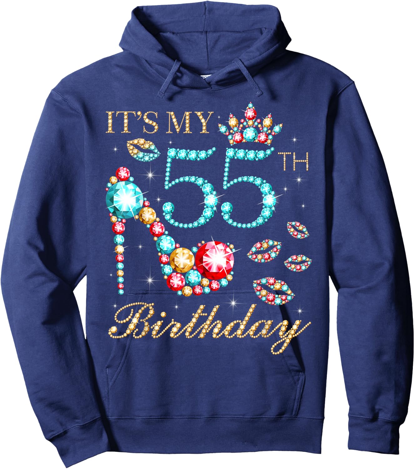 It's My 55th Birthday Cute 55 Years Old Birthday Queen Hoodie - Hoodie | Navy