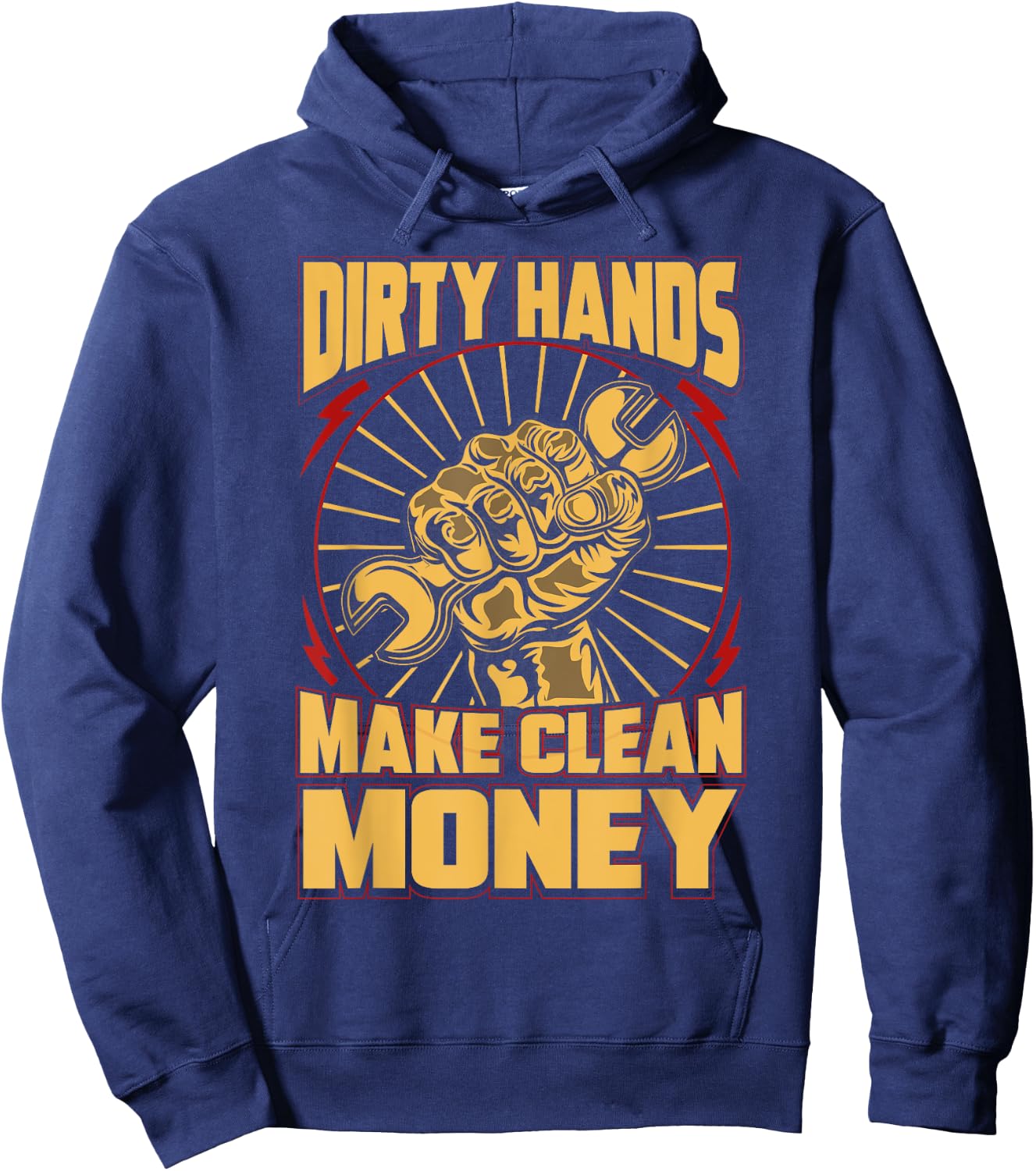 Mechanic Car Guy Dirty Hands Make Clean Money Hoodie - Hoodie | Navy