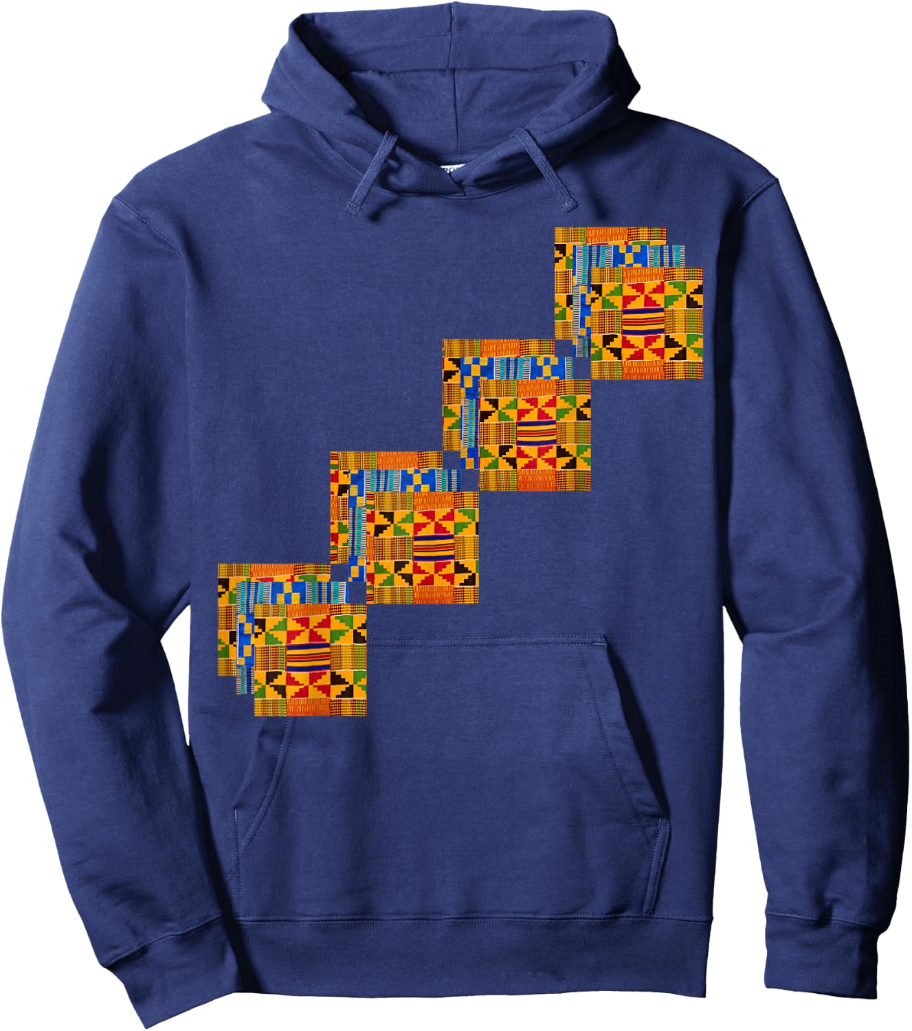 Traditional African Dashiki, Kente inspired Illustration Hoodie - Hoodie | Navy