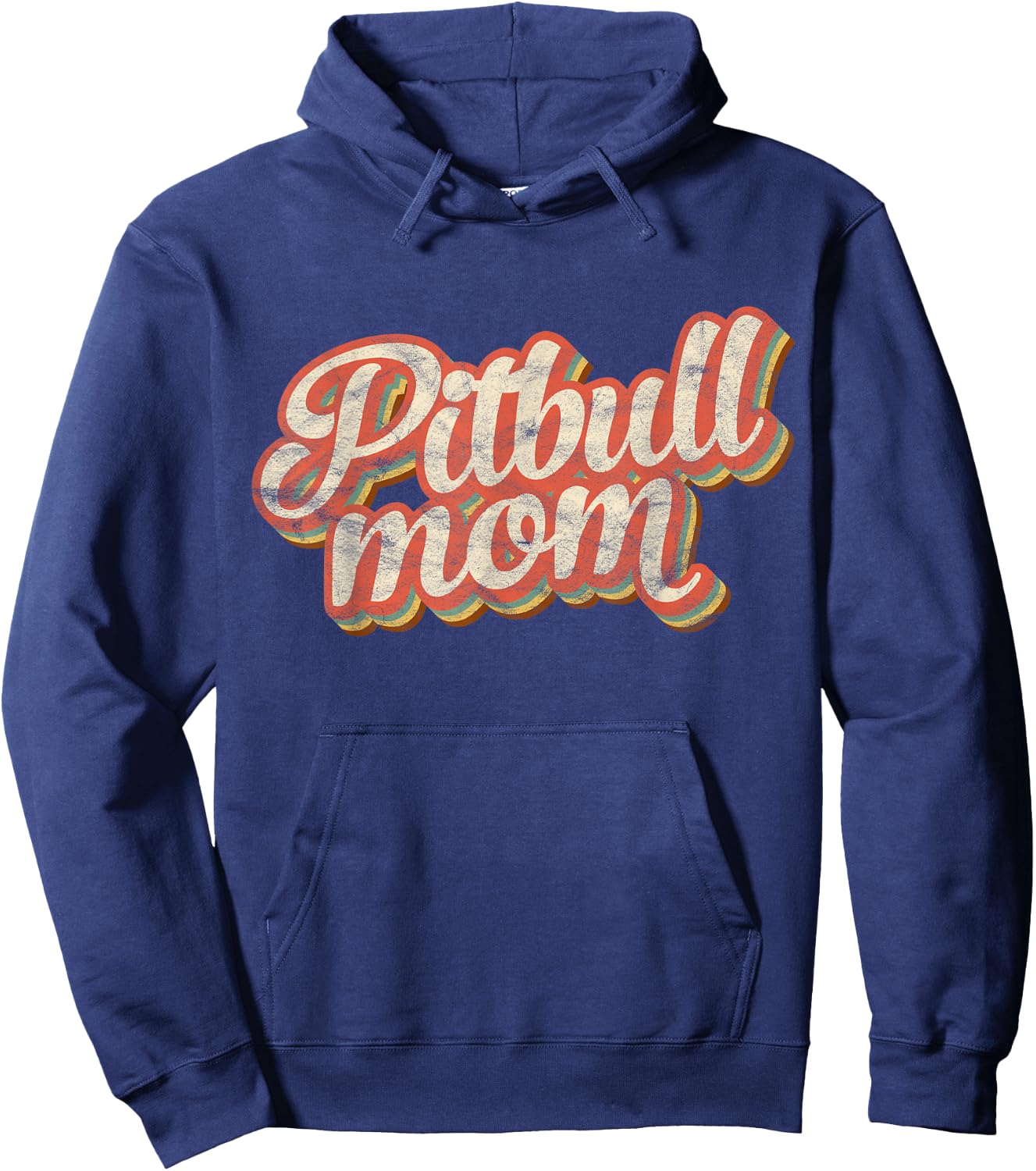 Vintage Pitbull Mom Gift Dog Lover Apparel Pet Pit bull Mama Men Women Girls Kids Hoodie - Hoodie | Navy