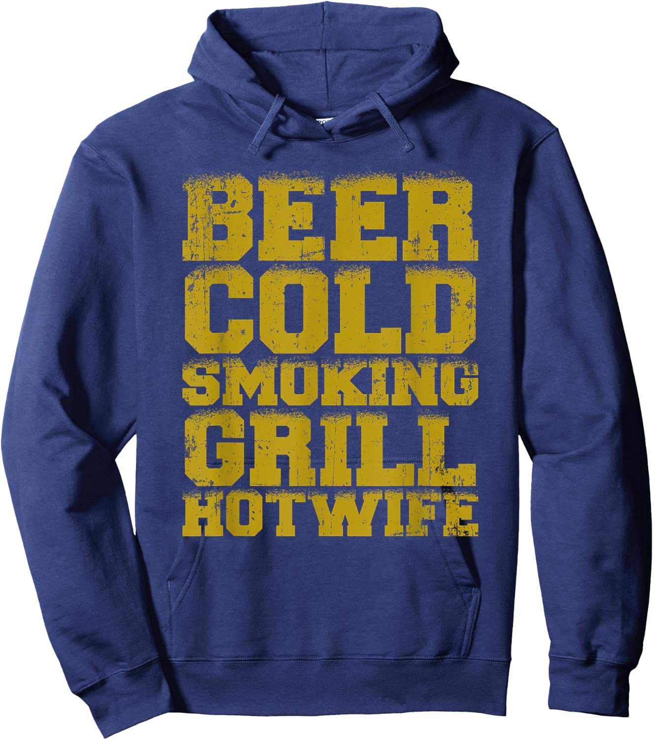 Cold Beer Smoking Grill Hotwife Hoodie - Hoodie | Navy