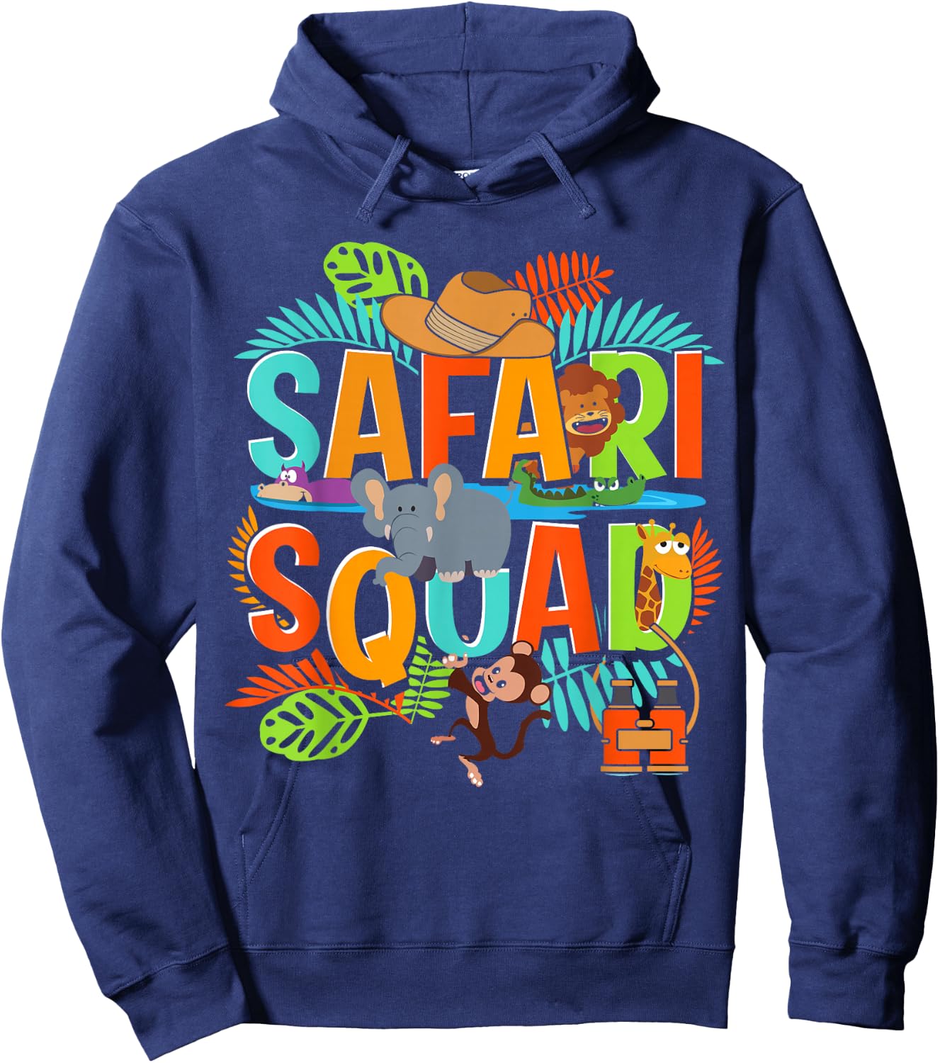 Safari Squad Zoo African Animals Hoodie - Hoodie | Navy