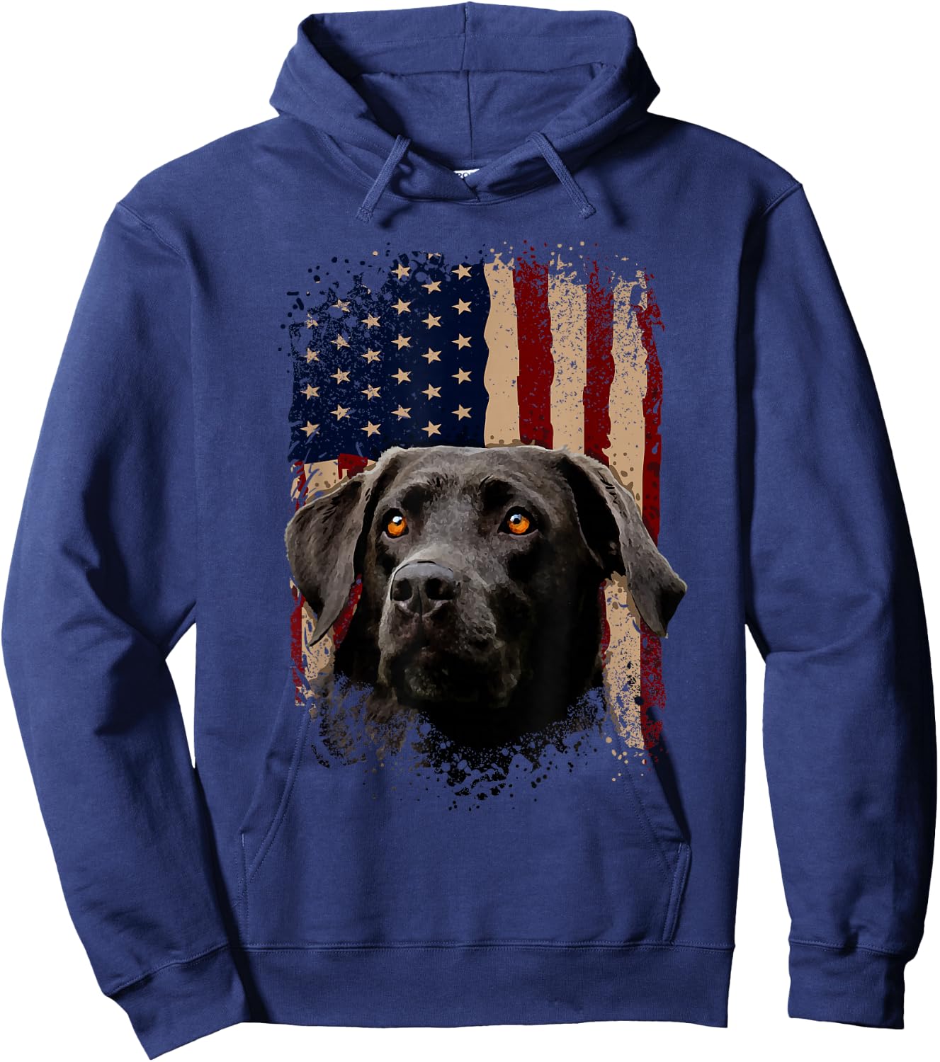 American Black Labrador USA Flag Lab Owner Hoodie - Hoodie | Navy