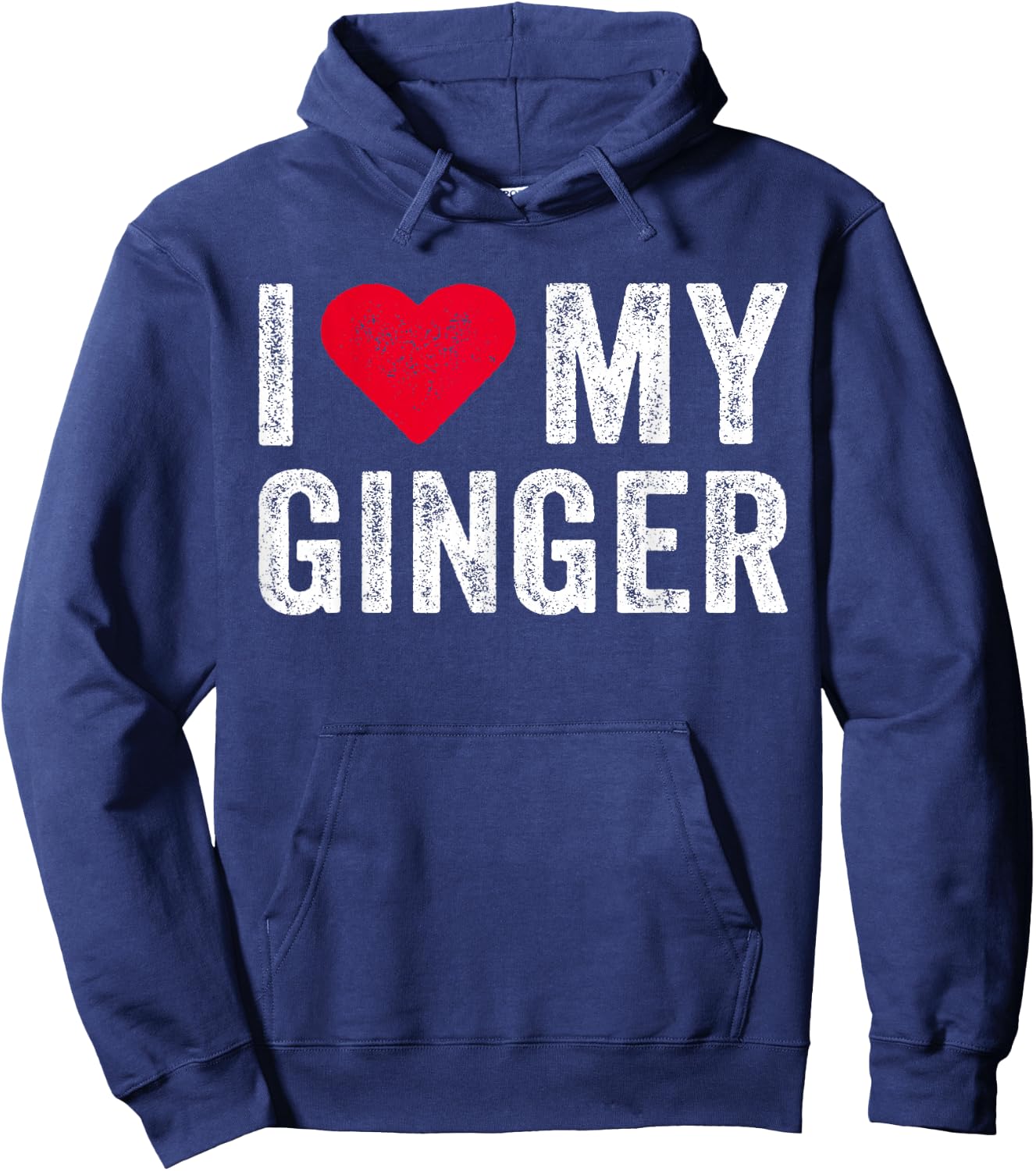 I Love My Ginger Redhead Red Heart Vintage Men Women Hoodie - Hoodie | Navy