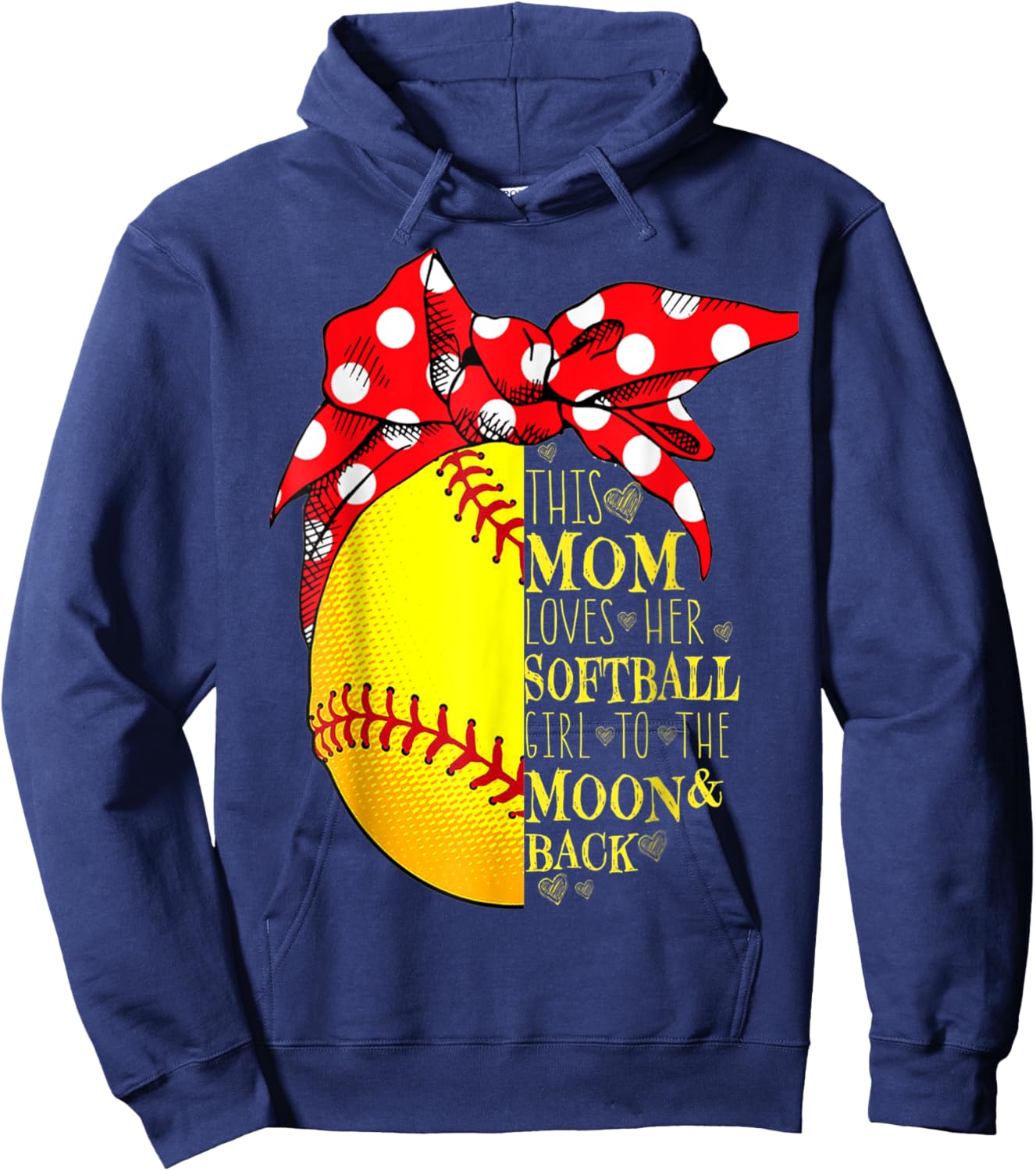 Funny Softball Gift Mom Women Pitcher Catcher Girls Lovers Hoodie - Hoodie | Navy