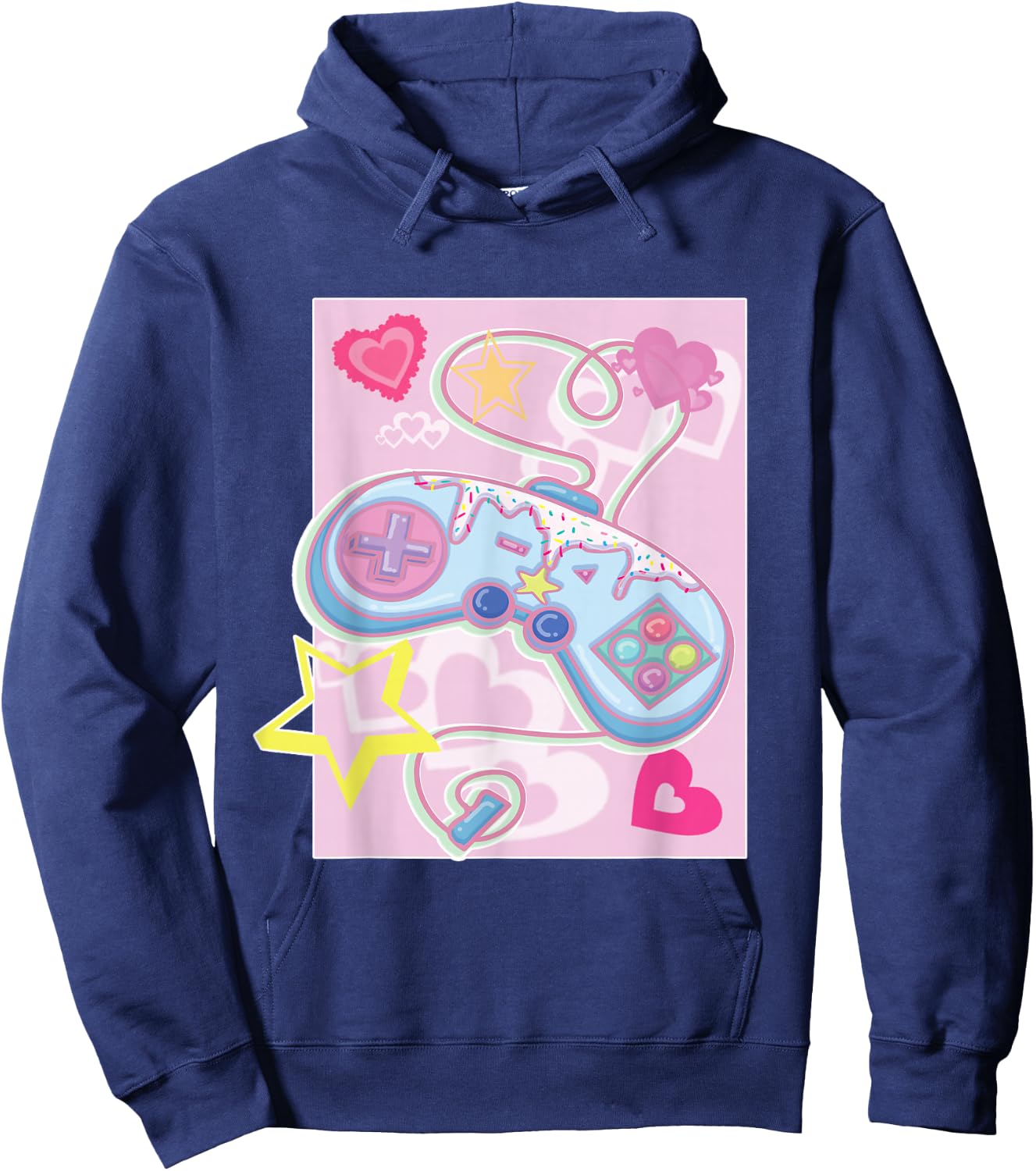 Kawaii Gamer Girl Game Controller Hoodie - Hoodie | Navy