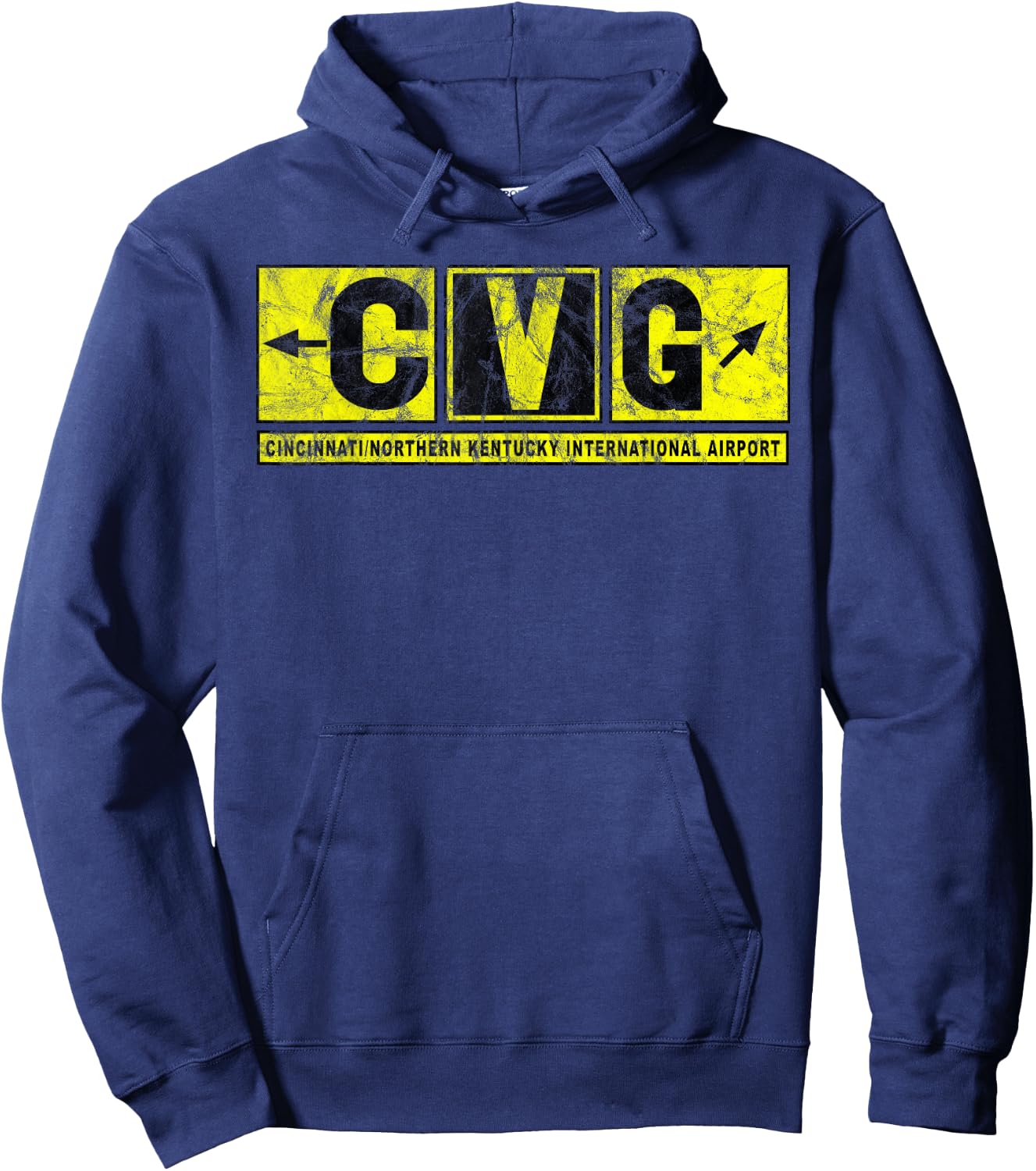 CVG Cincinnati N Kentucky Airport Taxiway Sign Pilot Vintage Hoodie - Hoodie | Navy