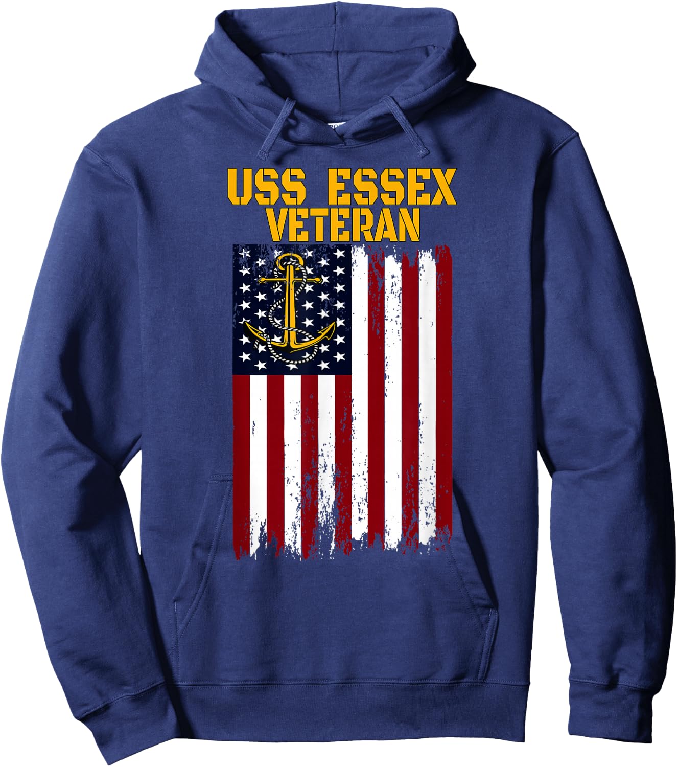 USS Essex Aircraft Carrier Veterans Day Father's Day Grandpa Hoodie - Hoodie | Navy