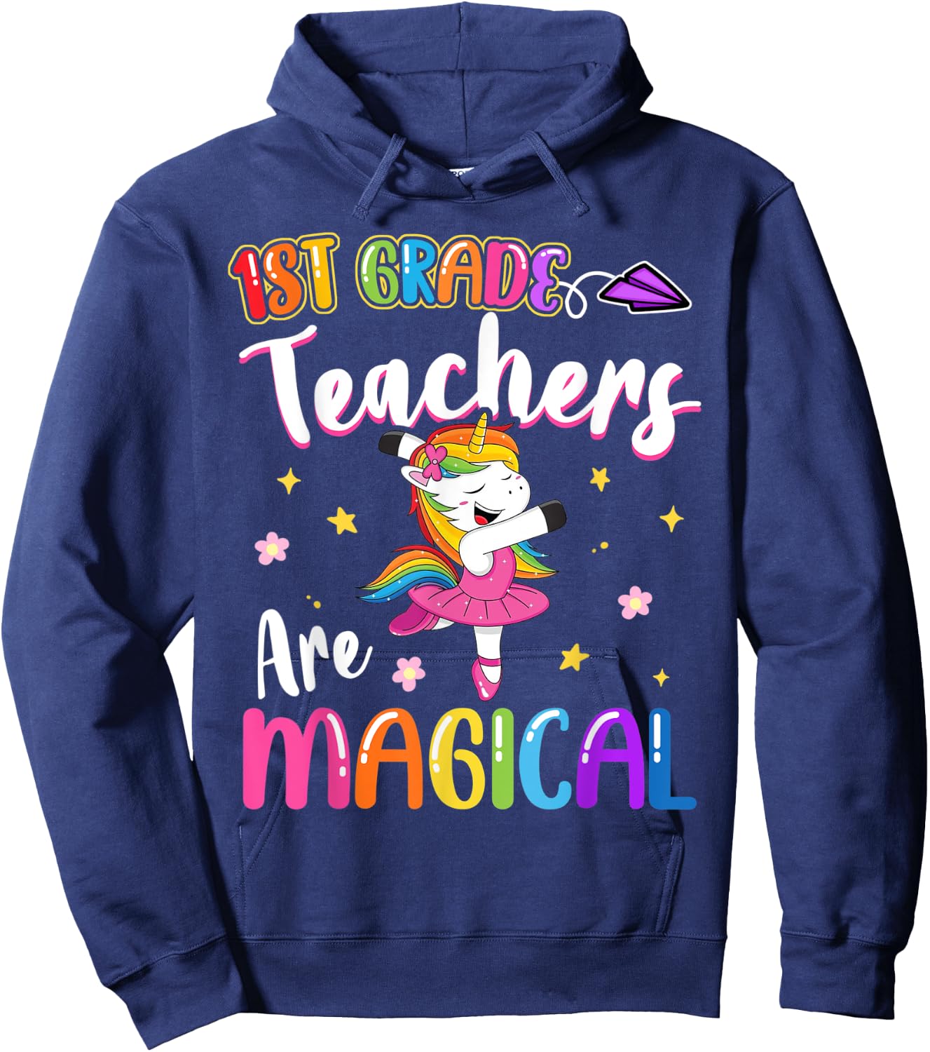 1st Grade Teachers Are Magical First Grade Unicorn Teacher Hoodie - Hoodie | Navy