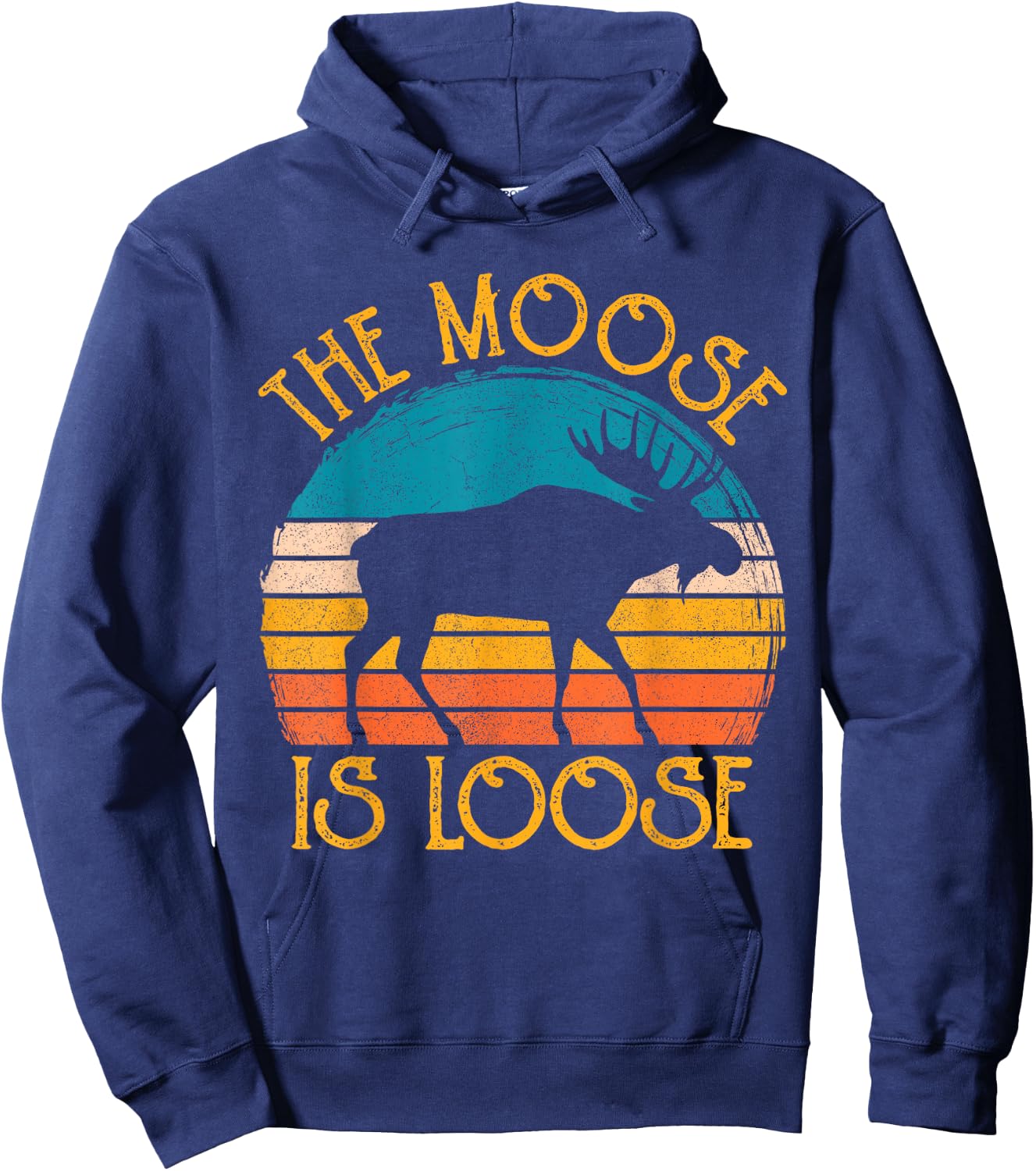 Funny Moose is Loose Animal Apparel, Cute Men Women Alaska Hoodie - Hoodie | Navy