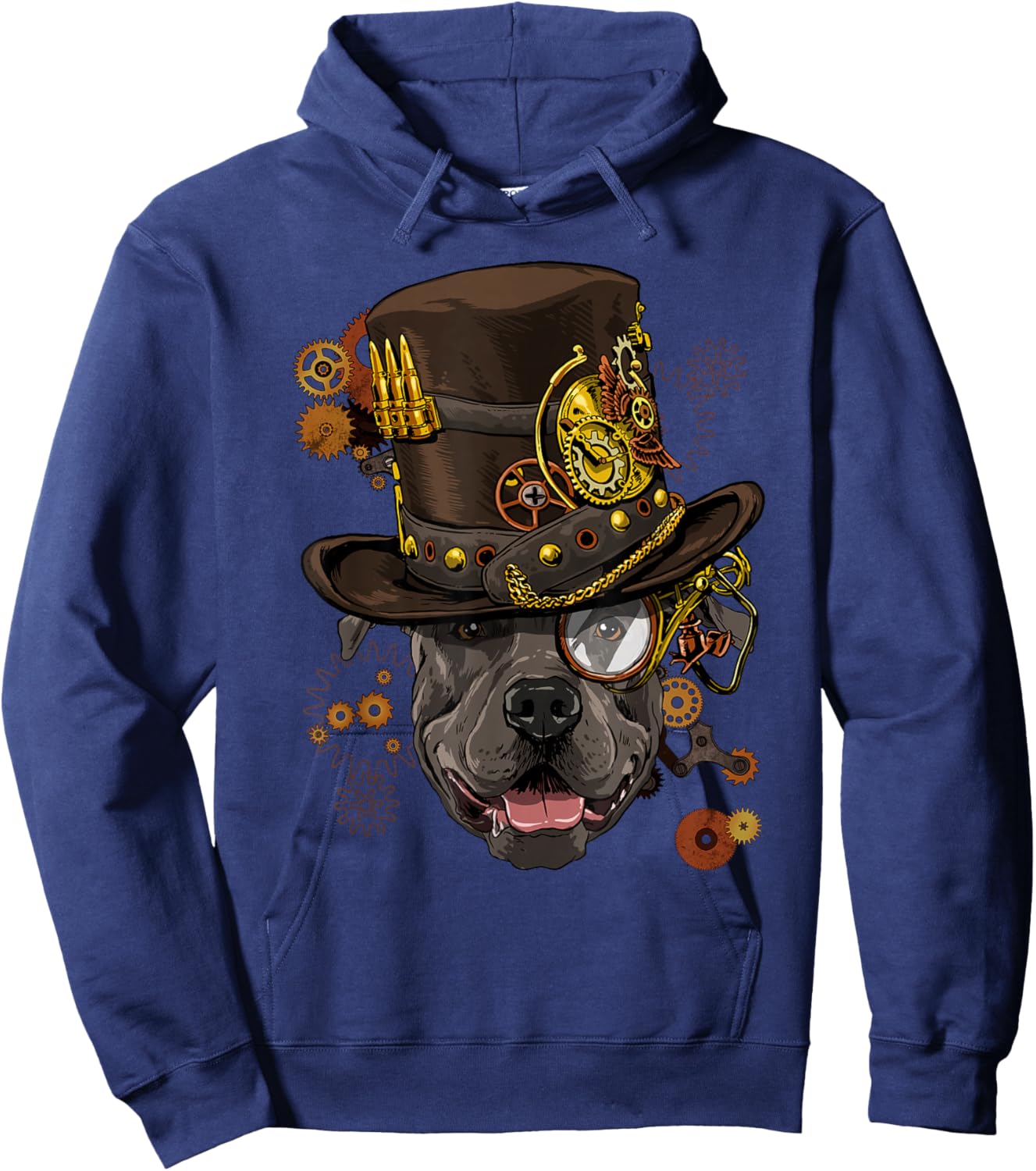 Steampunk Pitbull Steampunk Gears Dog Pitbull Lover Hoodie - Hoodie | Navy