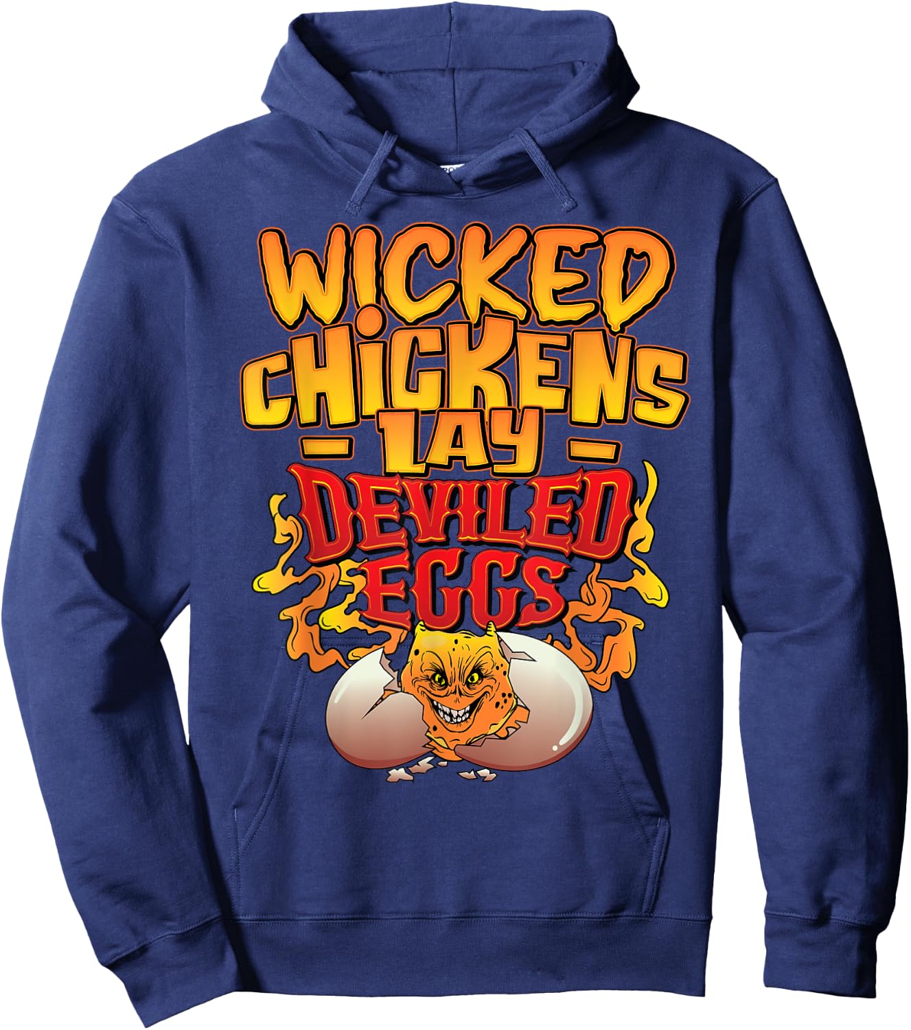 Wicked Chickens Lay Deviled Eggs Funny Chicken Lovers Hoodie - Hoodie | Navy