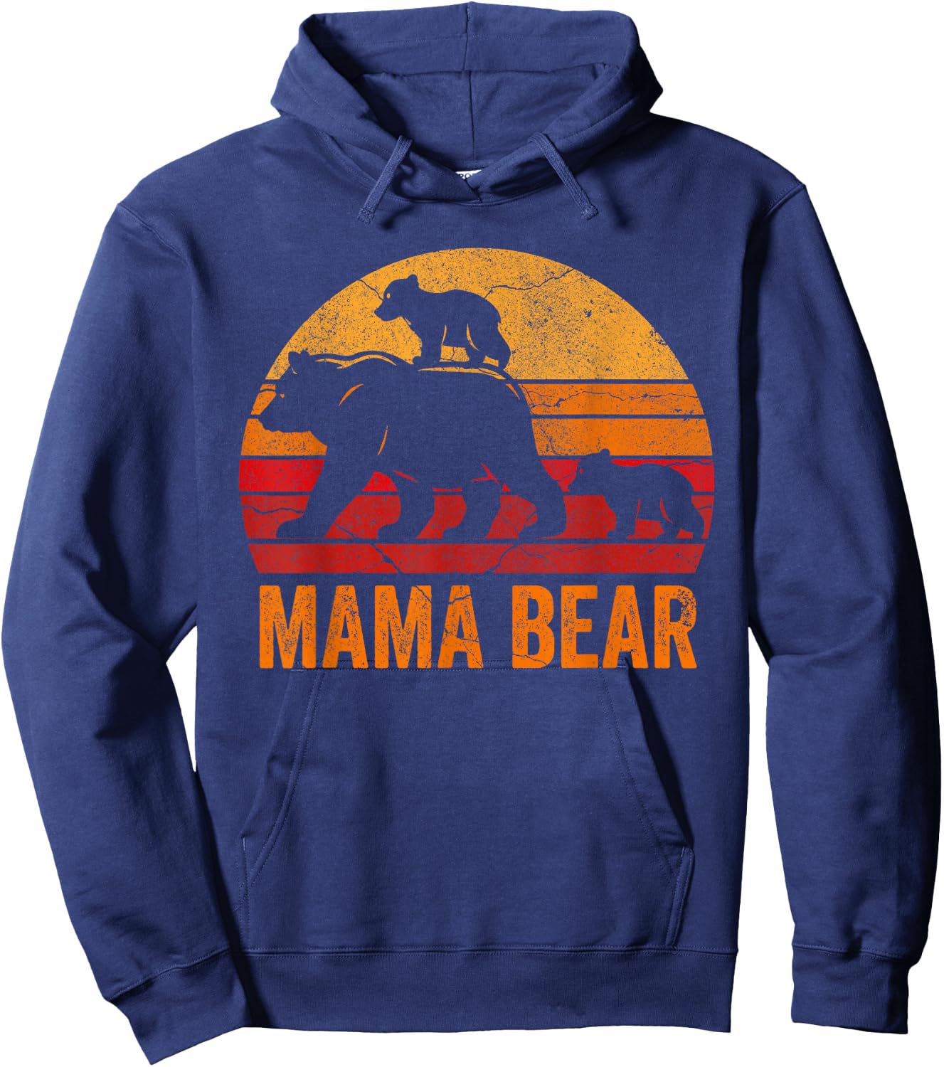 Mama Bear 2 Cubs Shirt Mama Bear Twin Shirt Mom 2 Kids Hoodie - Hoodie | Navy
