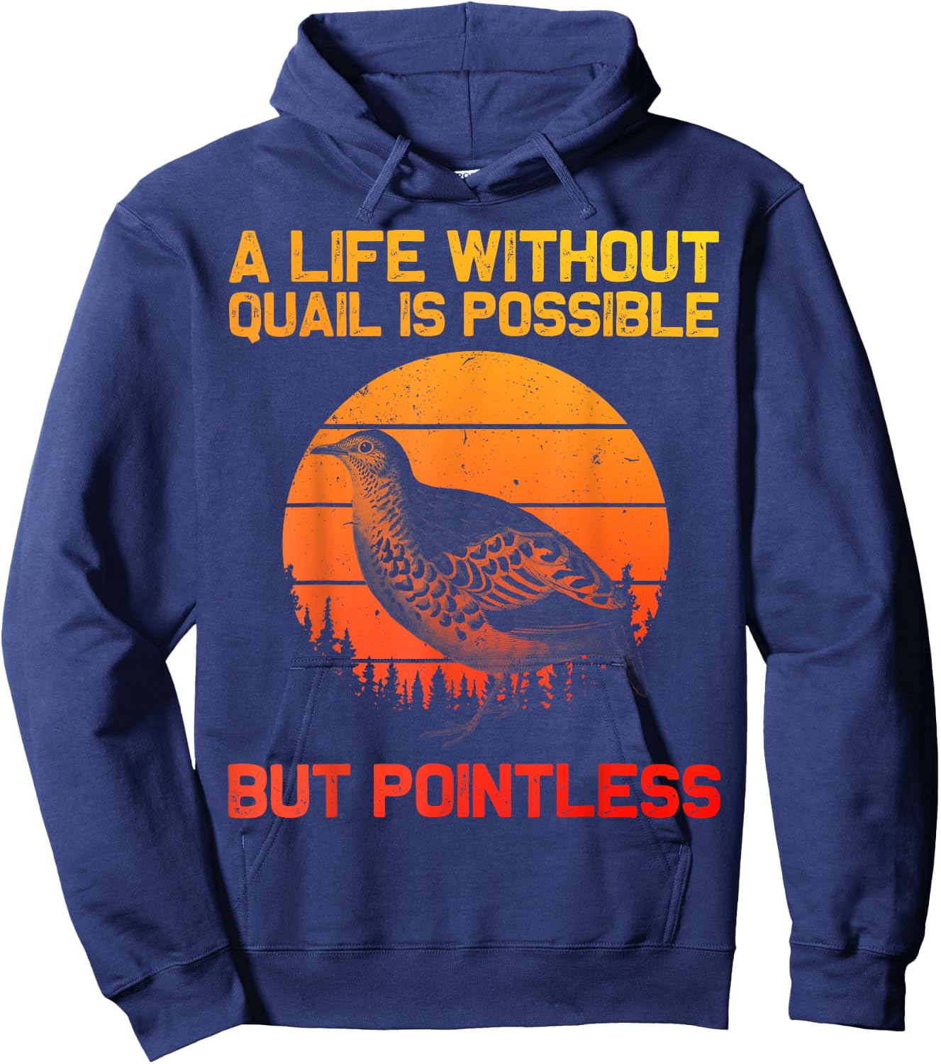Cool Quail Women Bird Hunter Farmer Hunting Birding Hoodie - Hoodie | Navy