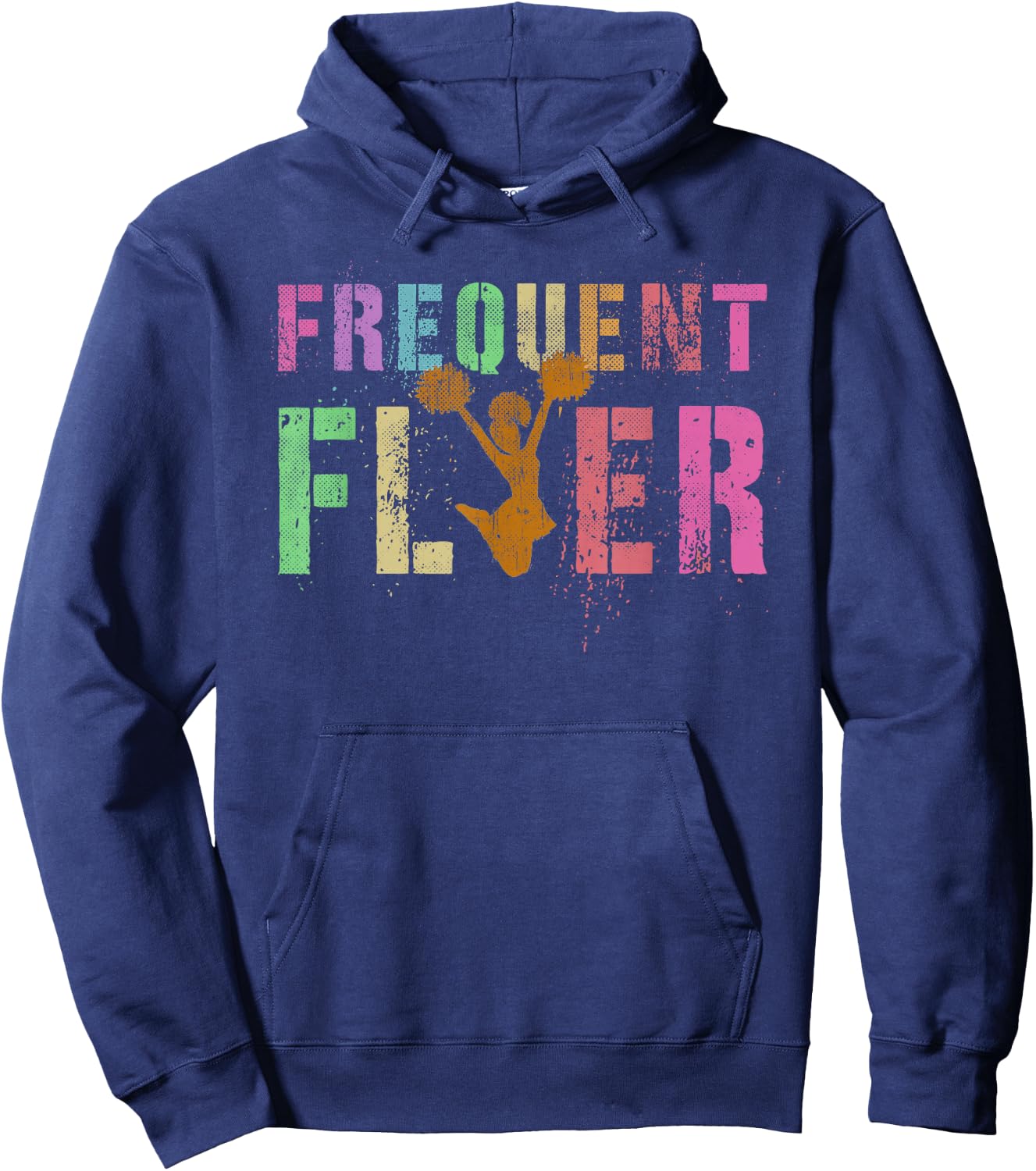 FREQUENT FLYER Club Cheerleading Team Cheerleader Squad Hoodie - Hoodie | Navy