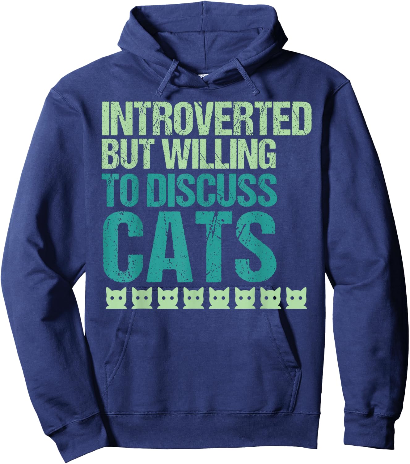 Introverted But Willing To Discuss Cats Introvert Cat Lover Hoodie - Hoodie | Navy