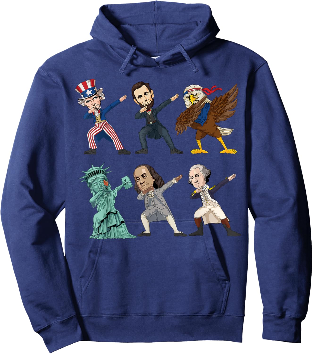 Dabbing Uncle Sam And Friends 4th Of July Boys Girls Kids Hoodie - Hoodie | Navy