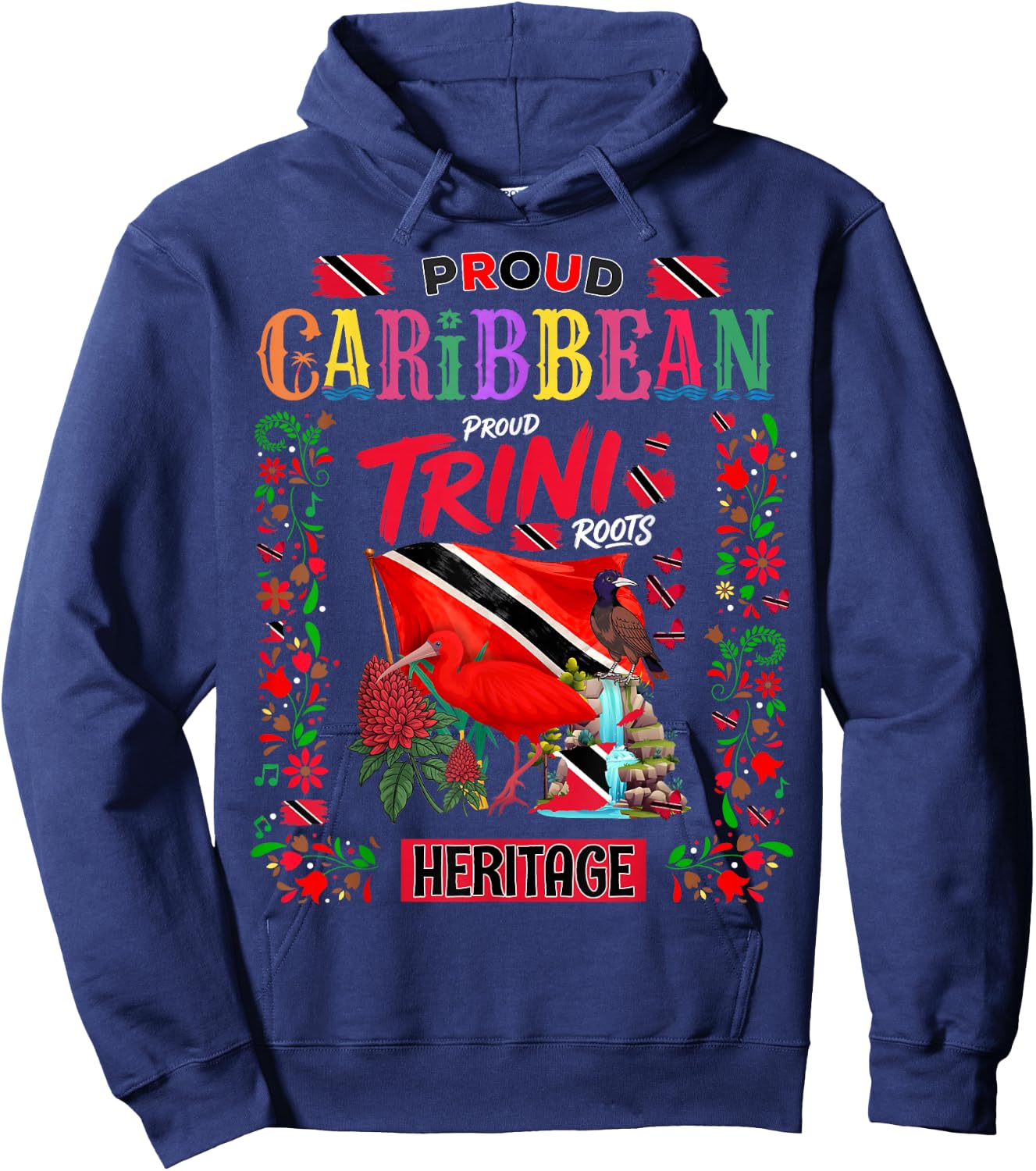 Trinidad Flag Outfit Idea Trinidad & Tobago Themed Hoodie - Hoodie | Navy