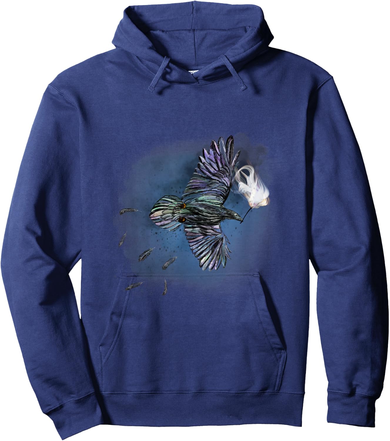 Rainbow Crow Carrying the Gift of Fire (Watercolor) Hoodie - Hoodie | Navy