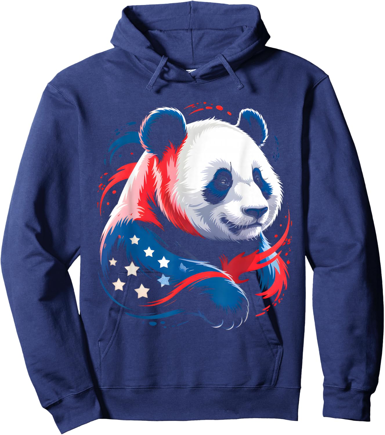 Panda 4th Of July Patriotic Panda Graphic American Flag Kids Hoodie - Hoodie | Navy
