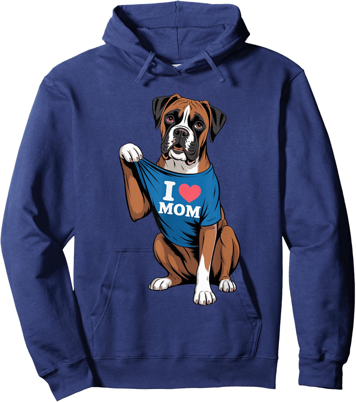 Cute Boxer Dog Lover Funny I Heart Mom Mother's Day Hoodie - Hoodie | Navy