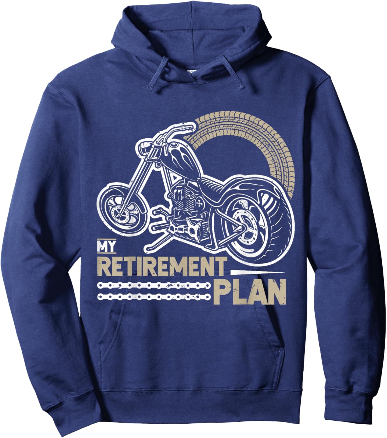 Classic Motorcycle Biker My Retirement Plan Grandpa Hoodie - Hoodie | Navy