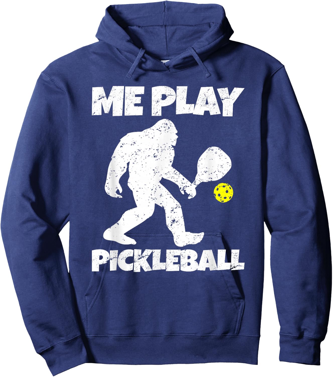 Funny Bigfoot Me Play Pickleball Hoodie - Hoodie | Navy