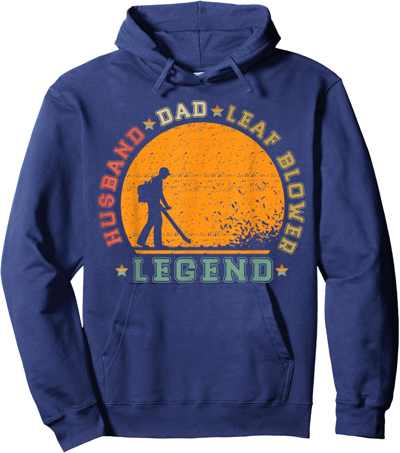 Vintage Retro Husband DAD Leaf Blower Legend Hoodie - Hoodie | Navy