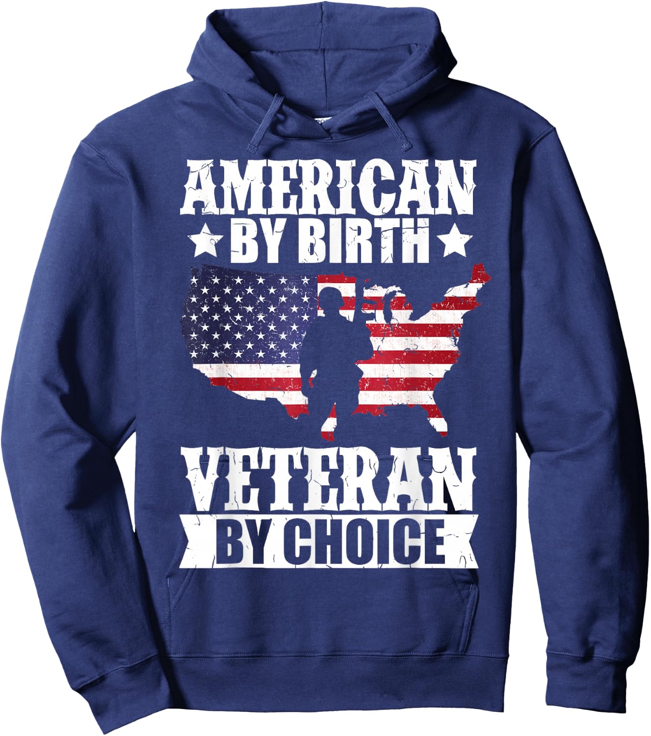 American by Birth Veteran by Choice US Flag Veterans Day Hoodie - Hoodie | Navy