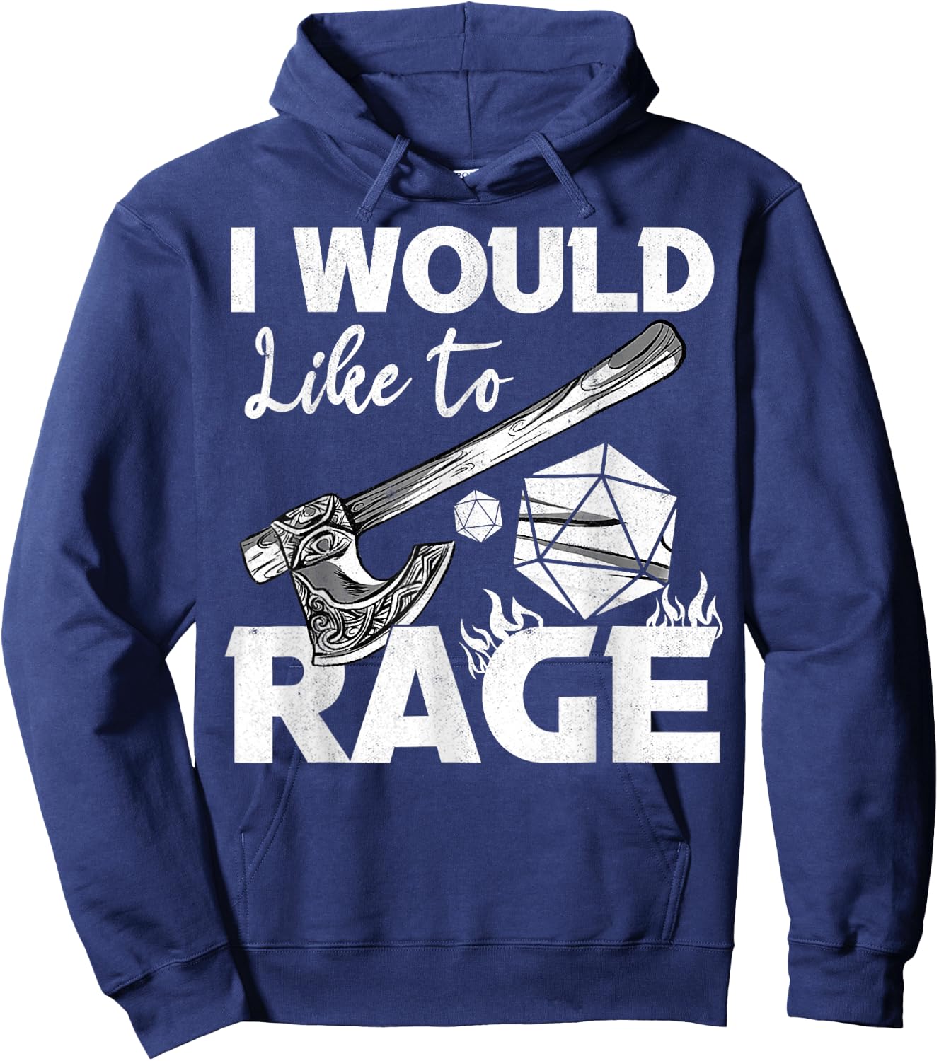 I Would Like To Rage Tabletop B.arbarian Role Play Black -Adults Classic Fit Cotton Blend Short Sleeve Hoodie - Hoodie | Navy