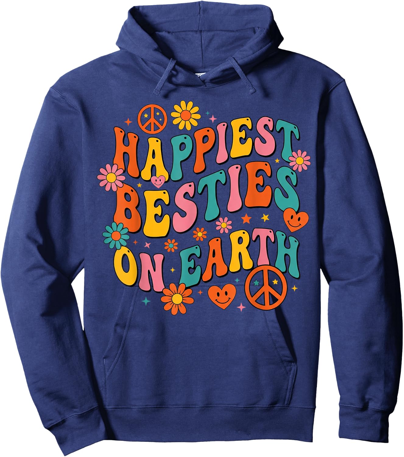 Happiest Besties On Earth Summer Beach Girls Trip Squad Hoodie - Hoodie | Navy