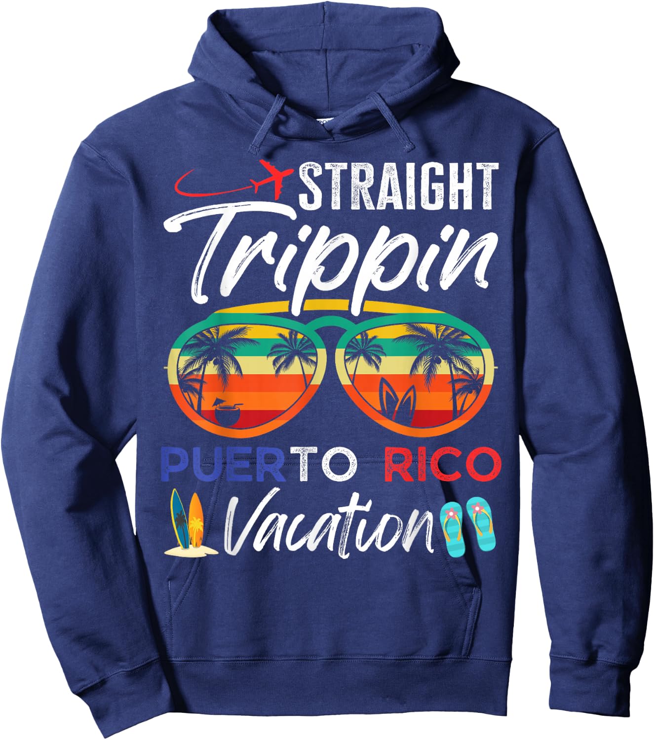 Straight Trippin Puerto Rico Couples Family Vacation Group Hoodie - Hoodie | Navy