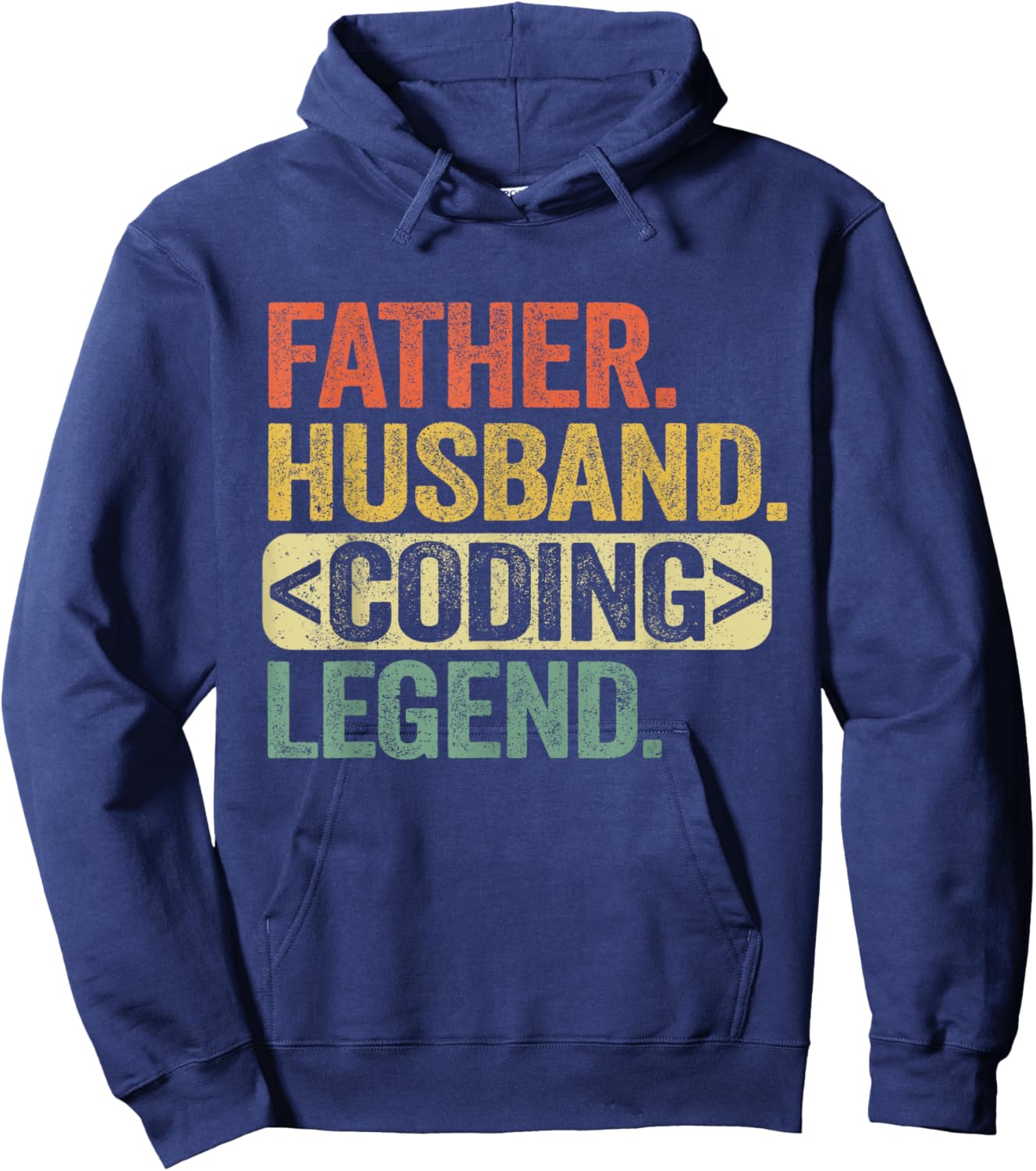 Father Husband Coding Legend Funny Software Programmer Dad Hoodie - Hoodie | Navy