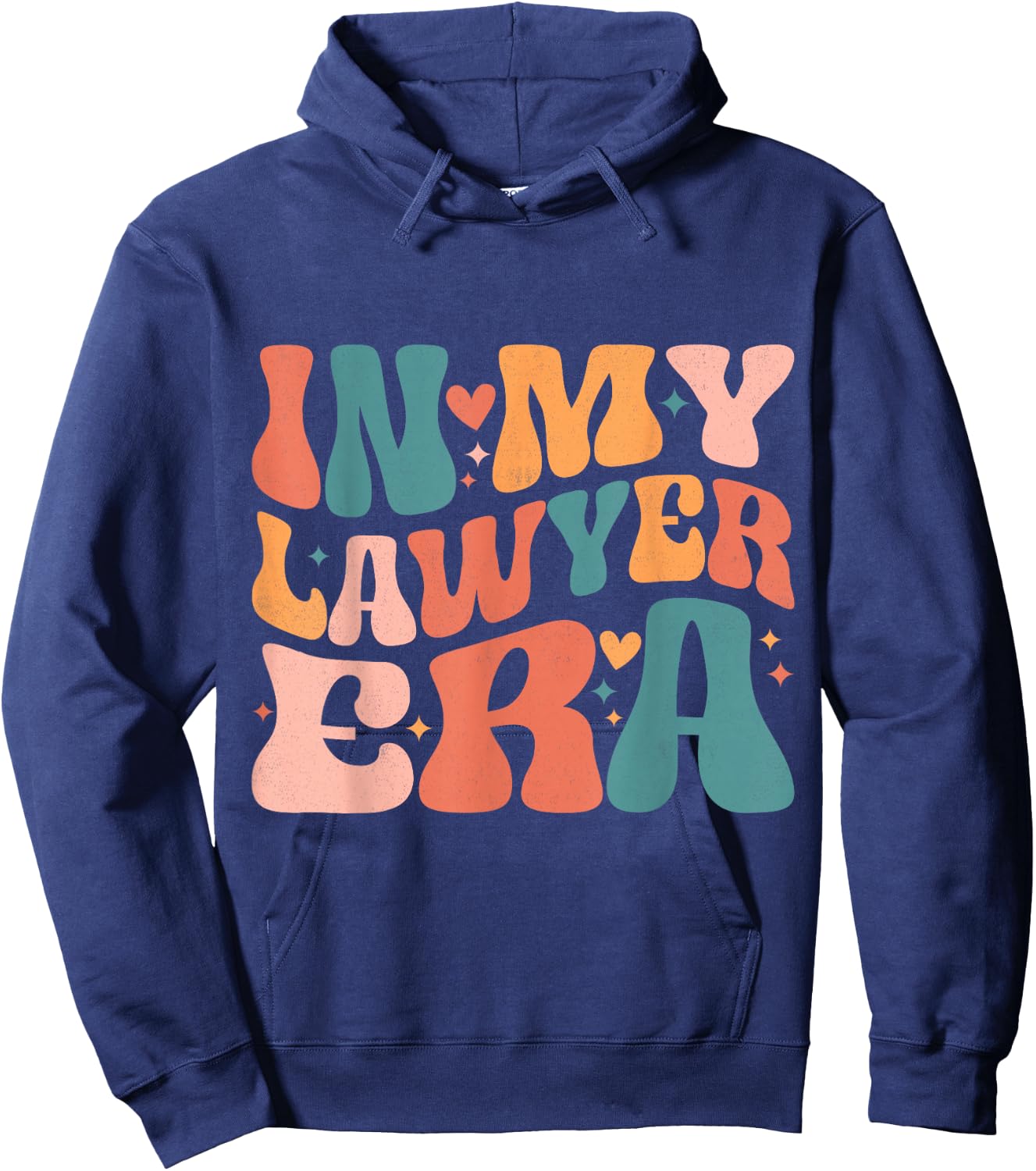 In My Lawyer Era , Small, Black Hoodie - Hoodie | Navy