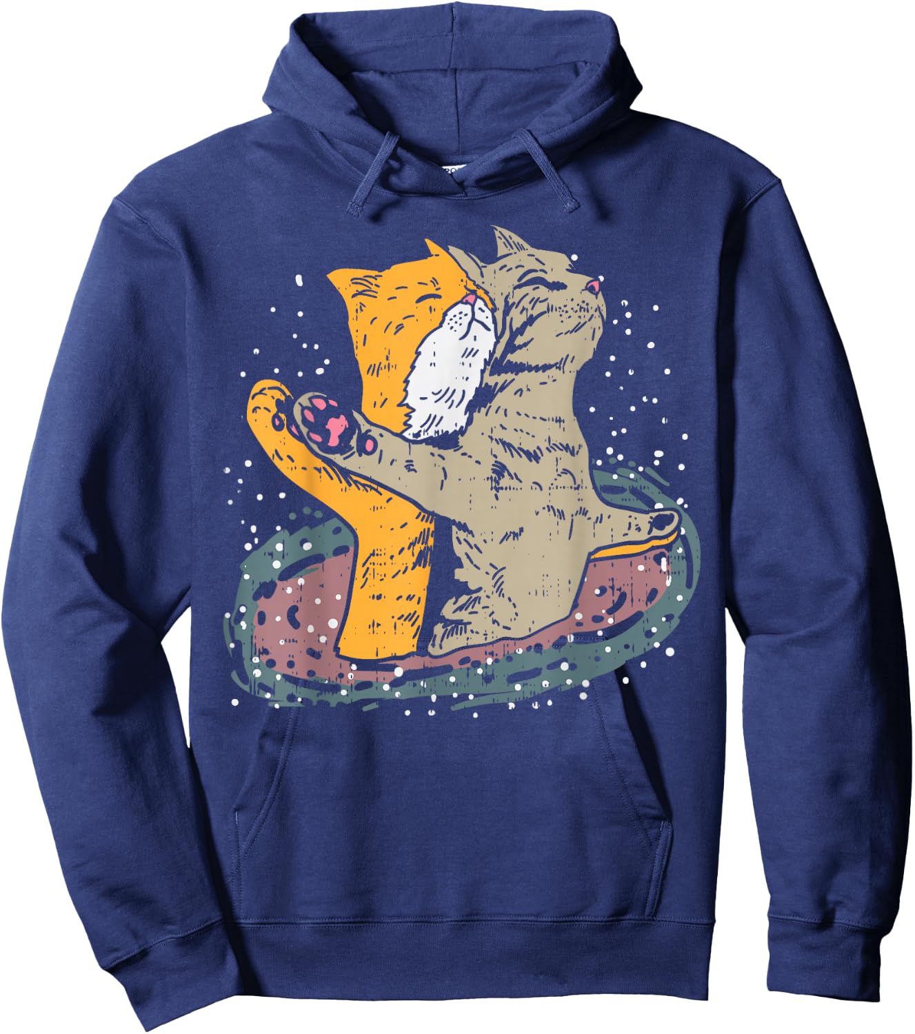 Cats Titanic Pose In Space Funny Movie Pun Animal Lover Gift Hoodie - Hoodie | Navy