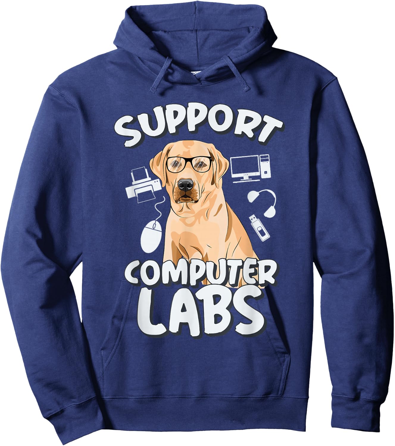Computer Lab Funny Computer Science Teacher Dog Hoodie - Hoodie | Navy