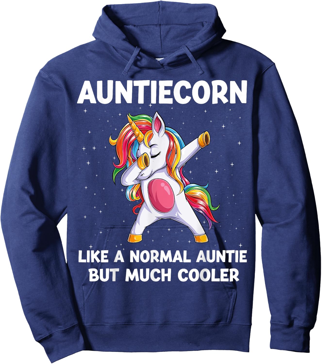AuntieCorn Auntie Unicorn Birthday Family Matching Bday Hoodie - Hoodie | Navy