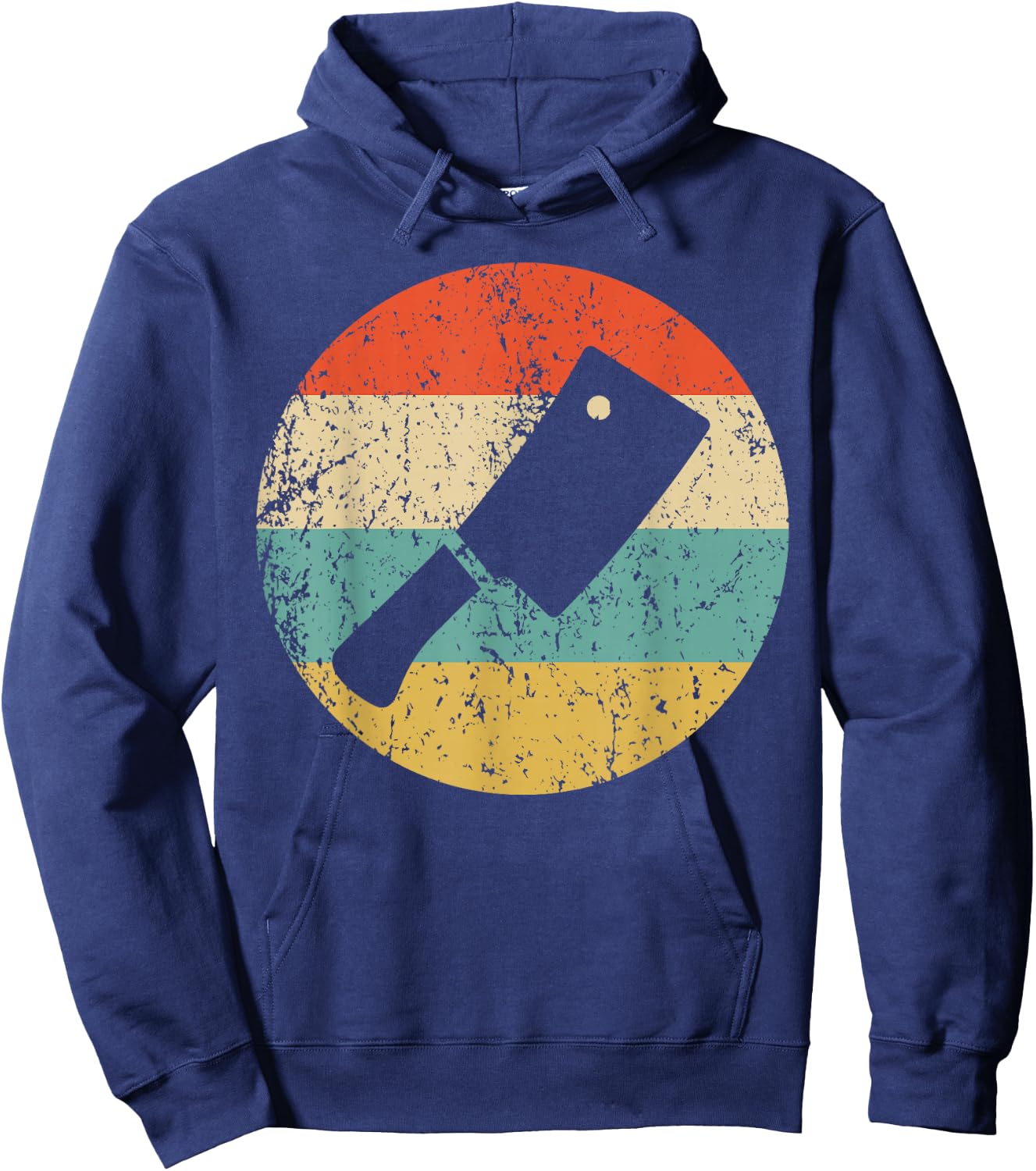 Metcher Shirt Vintage Retro Meat Cleaver Hoodie - Hoodie | Navy