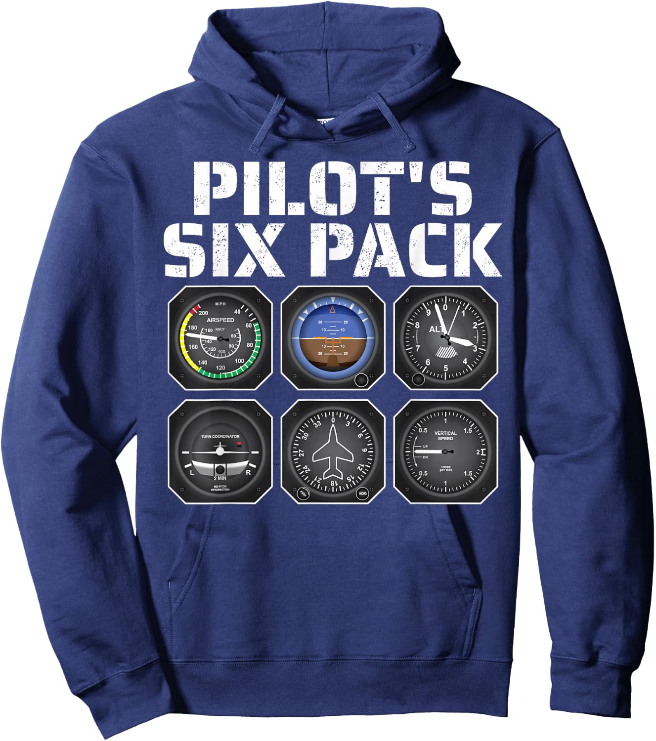 Pilot Aviation Pilot's Six Pack Pilot Airplane Hoodie - Hoodie | Navy