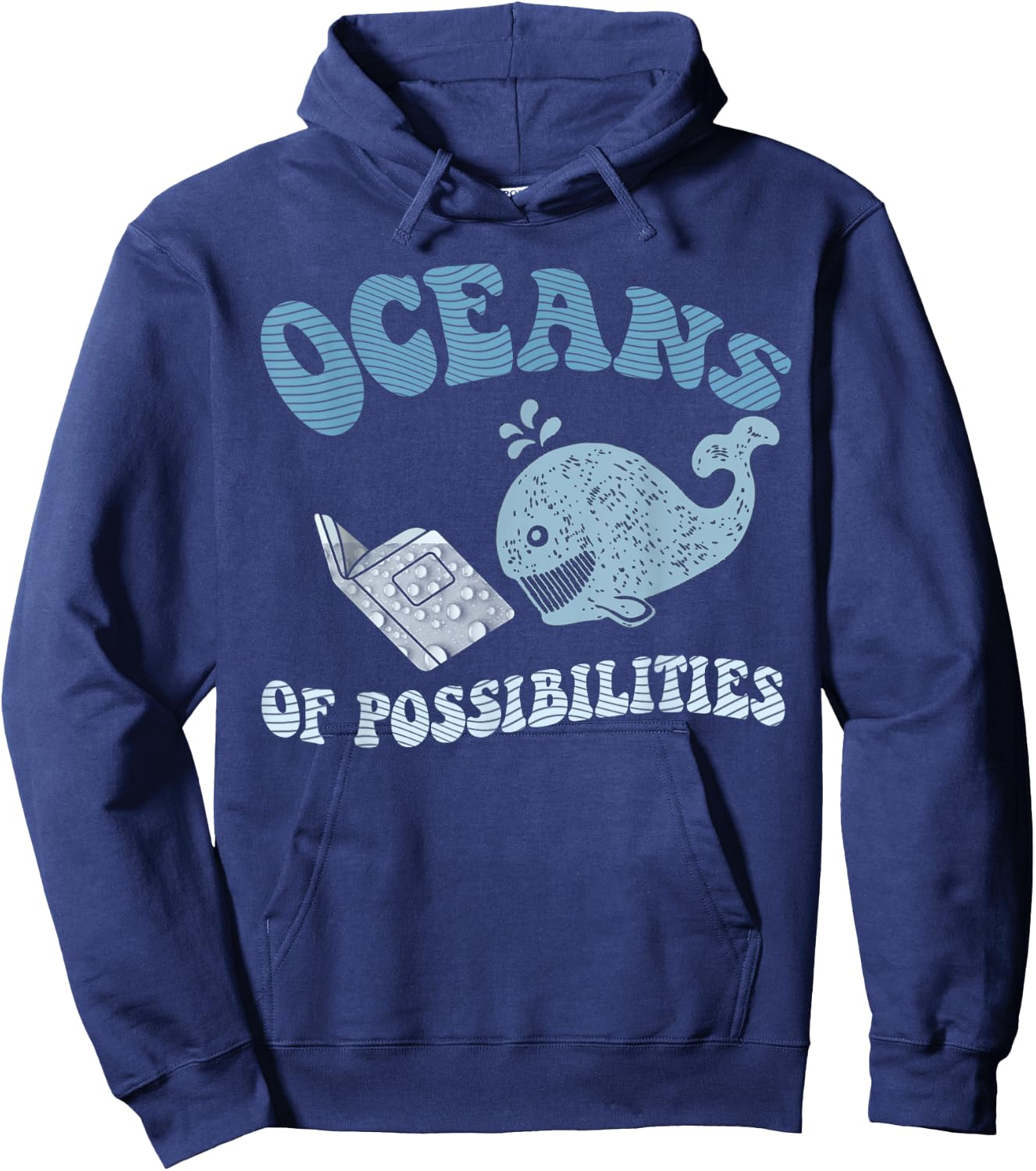 Funny OCEANS OF POSSIBILITIES Seaside Reading Teacher Beach Hoodie - Hoodie | Navy