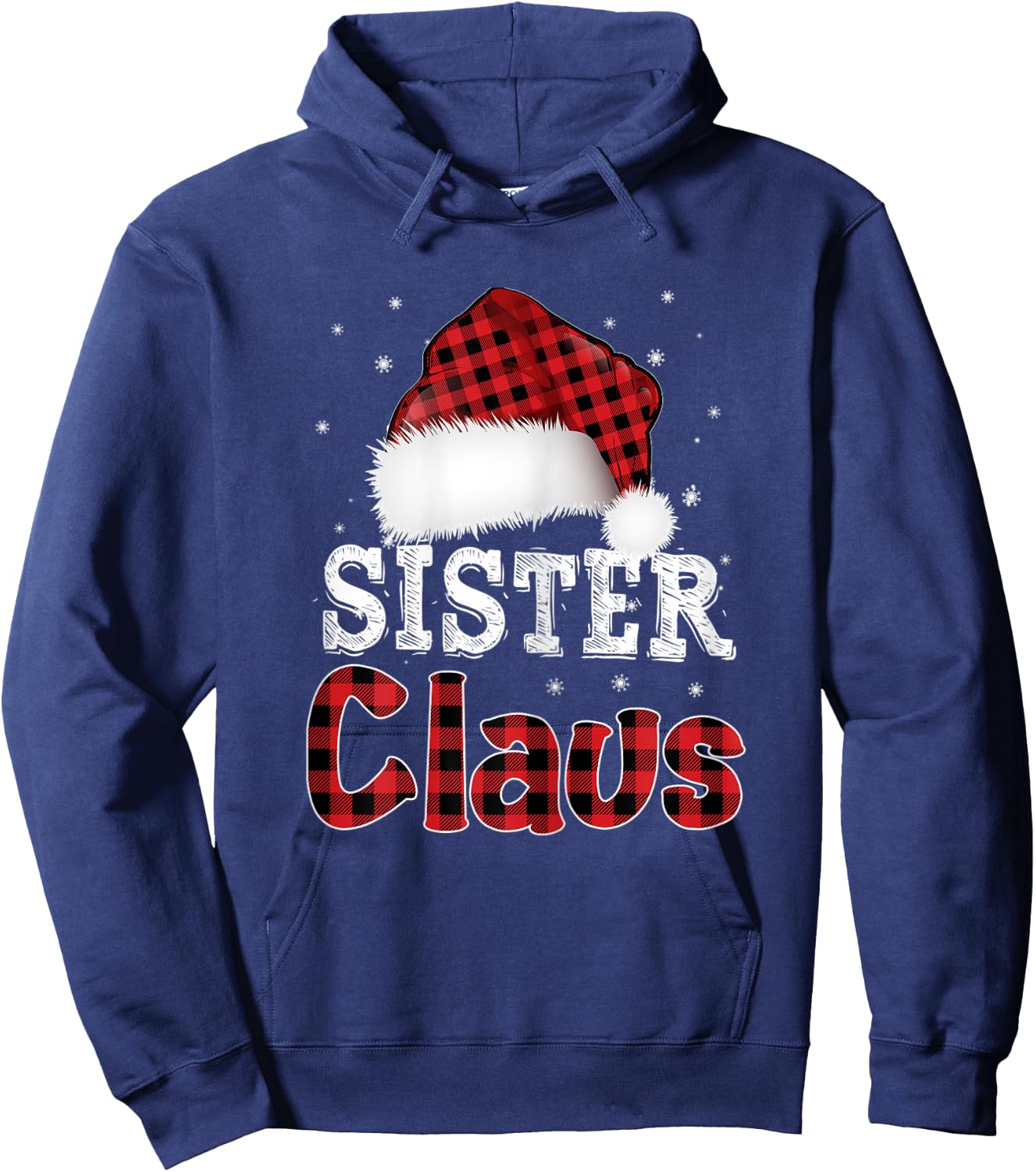 Fun Santa Hat Christmas Costume Family Matching Sister Claus Hoodie - Hoodie | Navy