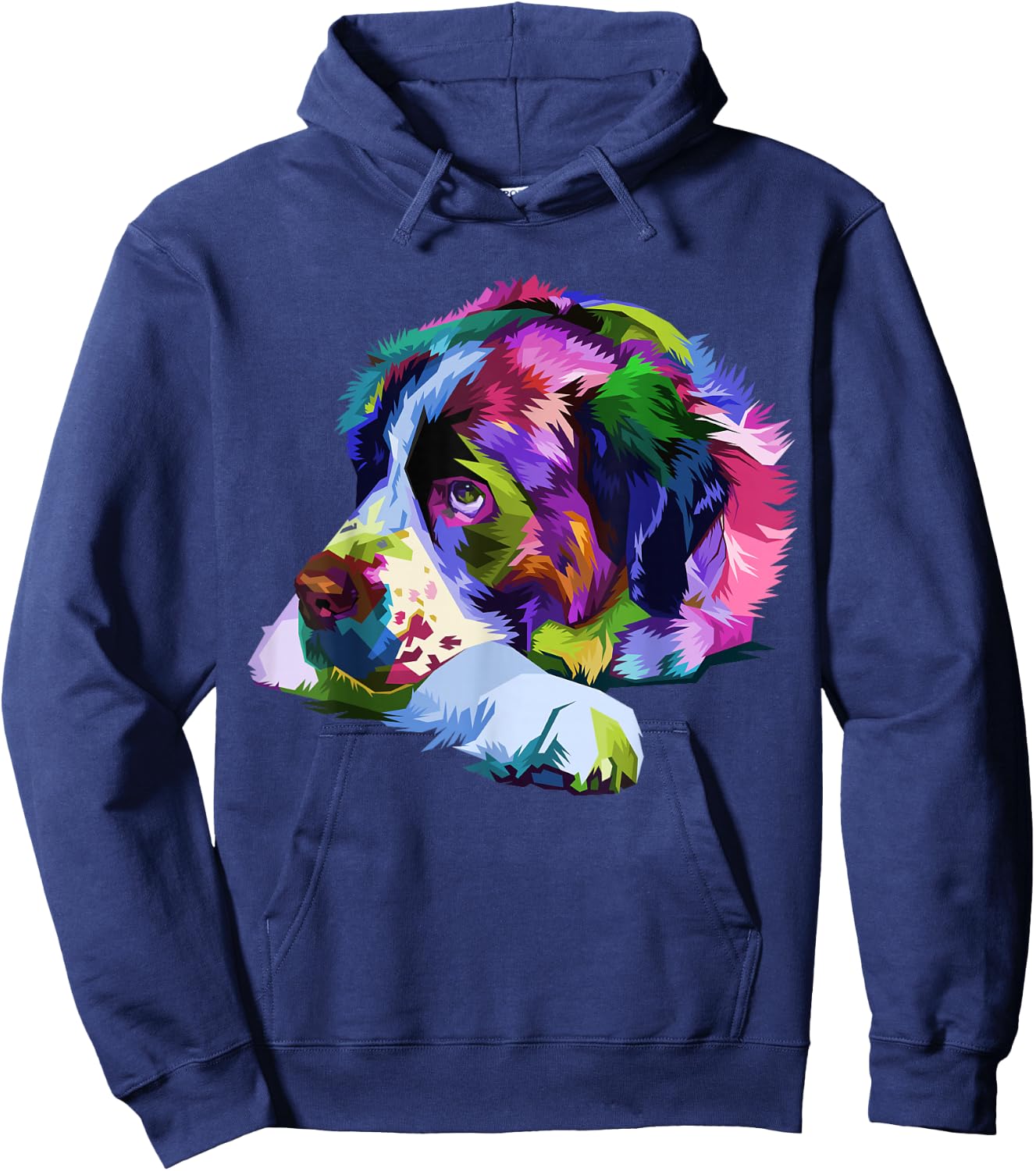 Saint Bernard Pop Art Portrait Colorful Art for Dog Owners Hoodie - Hoodie | Navy