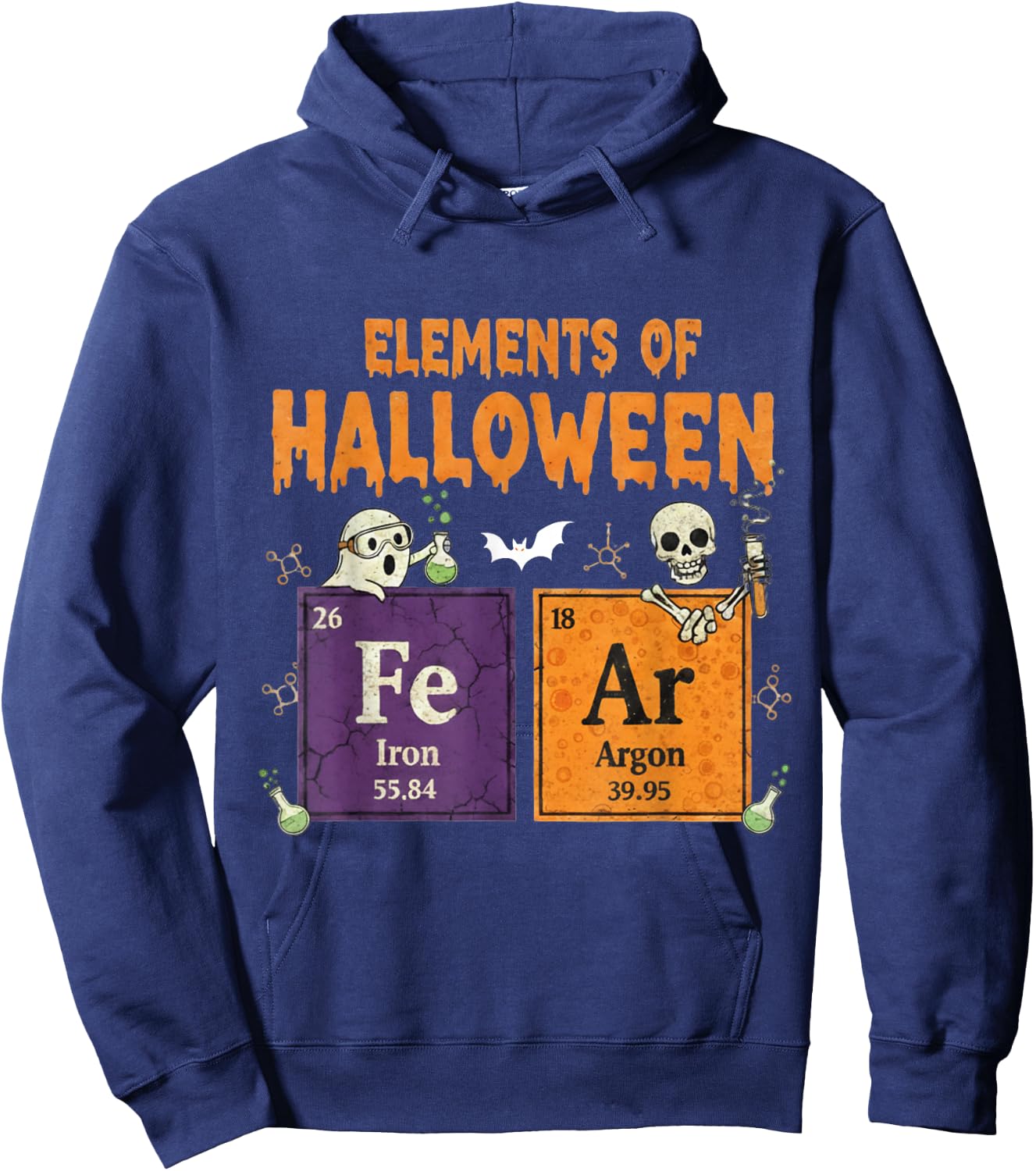 Elements of Halloween Fear Periodically Halloween Chemistry Hoodie - Hoodie | Navy