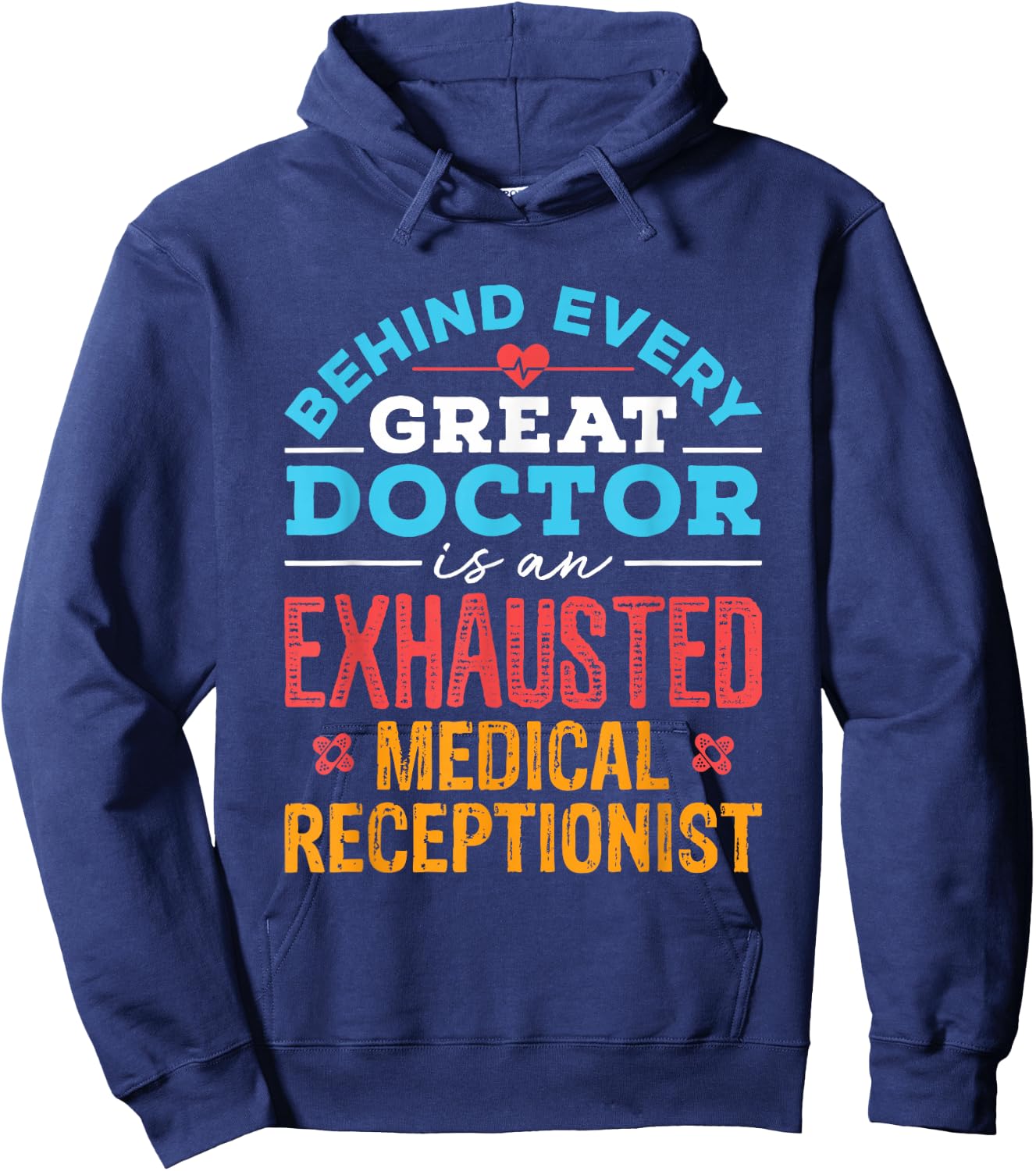 Medical Receptionist Secretary Front Office Squad Team Hoodie - Hoodie | Navy